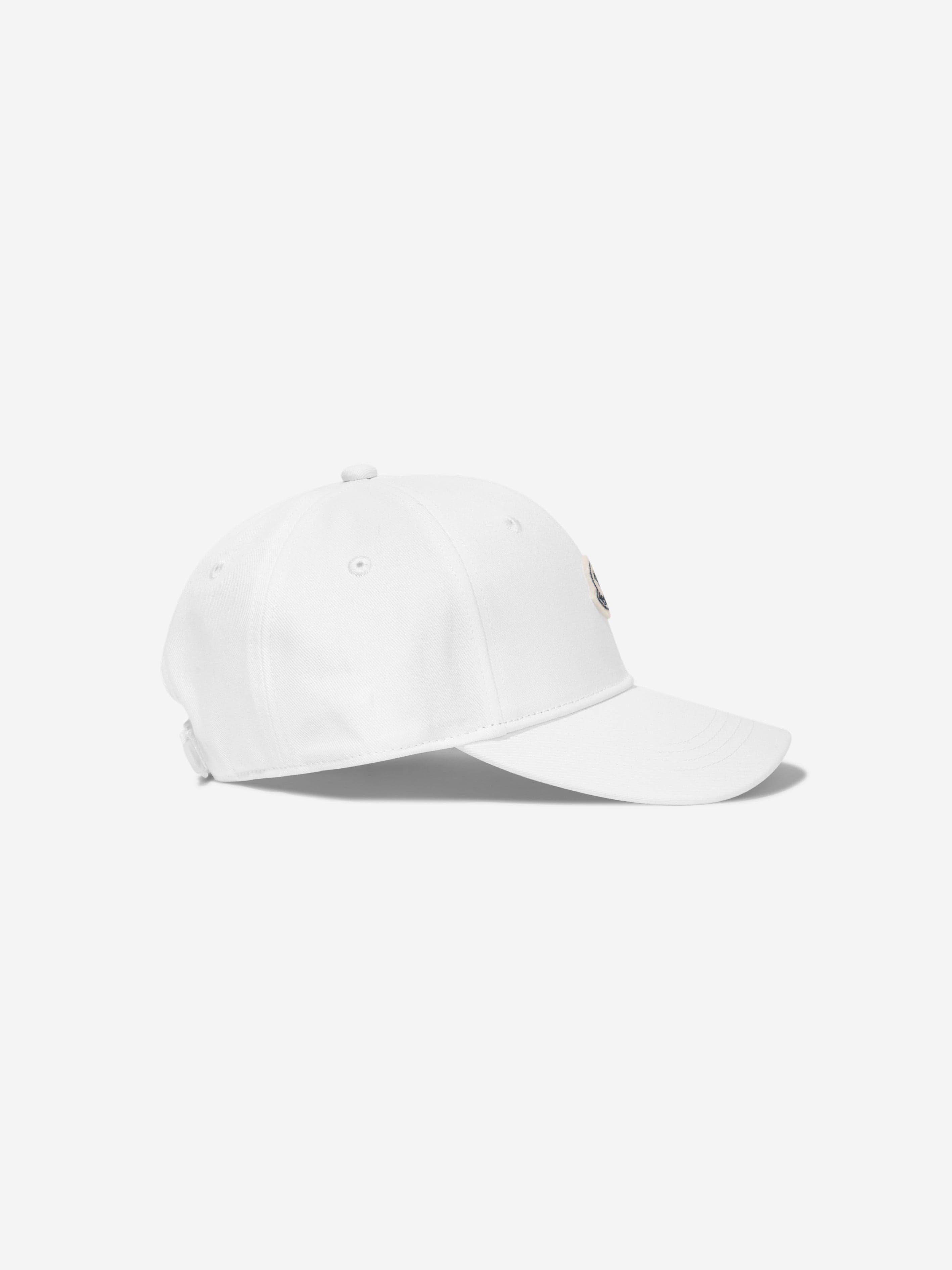 Moncler Enfant Boys Logo Baseball Cap in White Buy Cheap Official Site