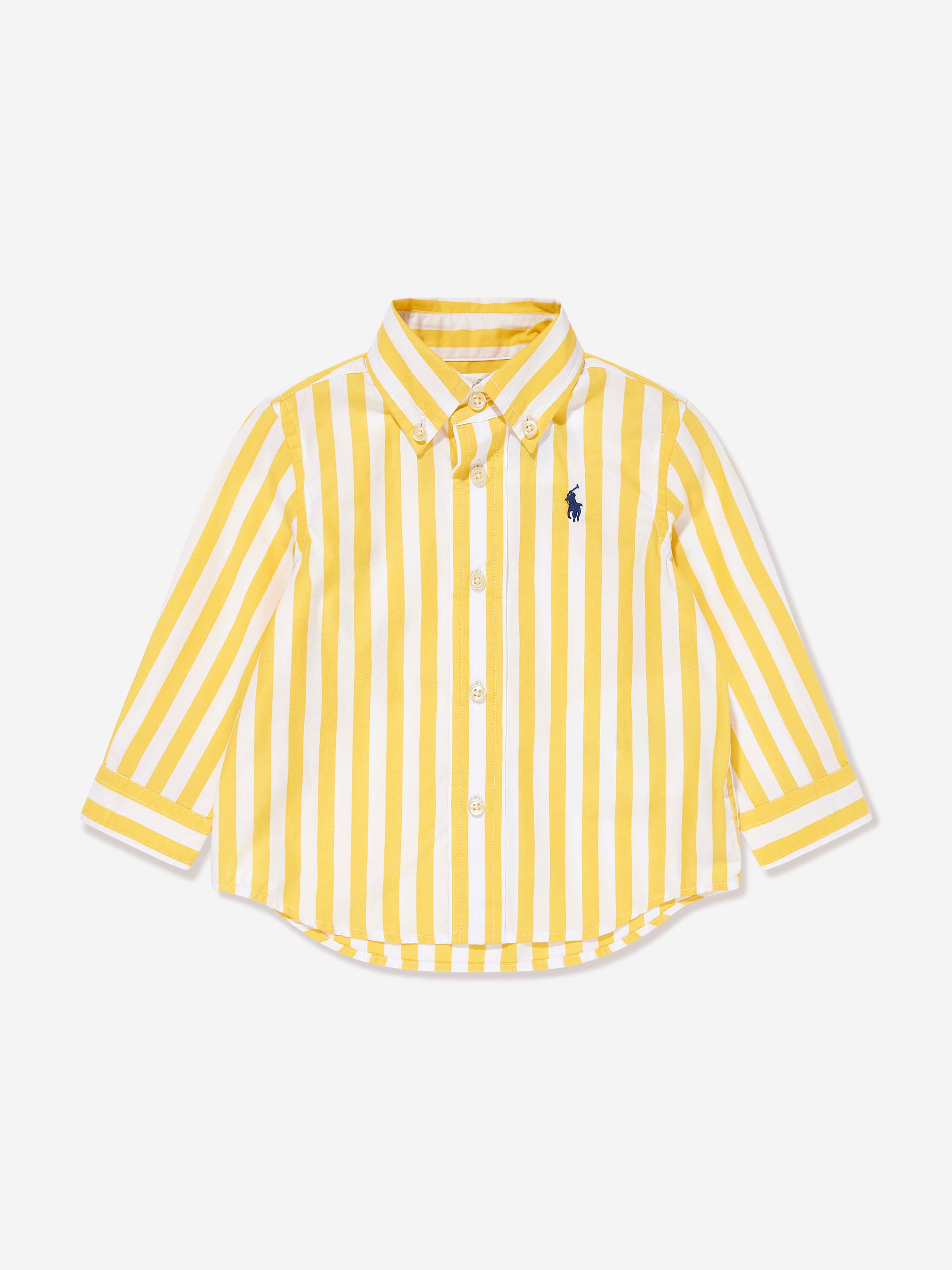 Baby Boys Striped Shirt in Yellow Big Discount Online