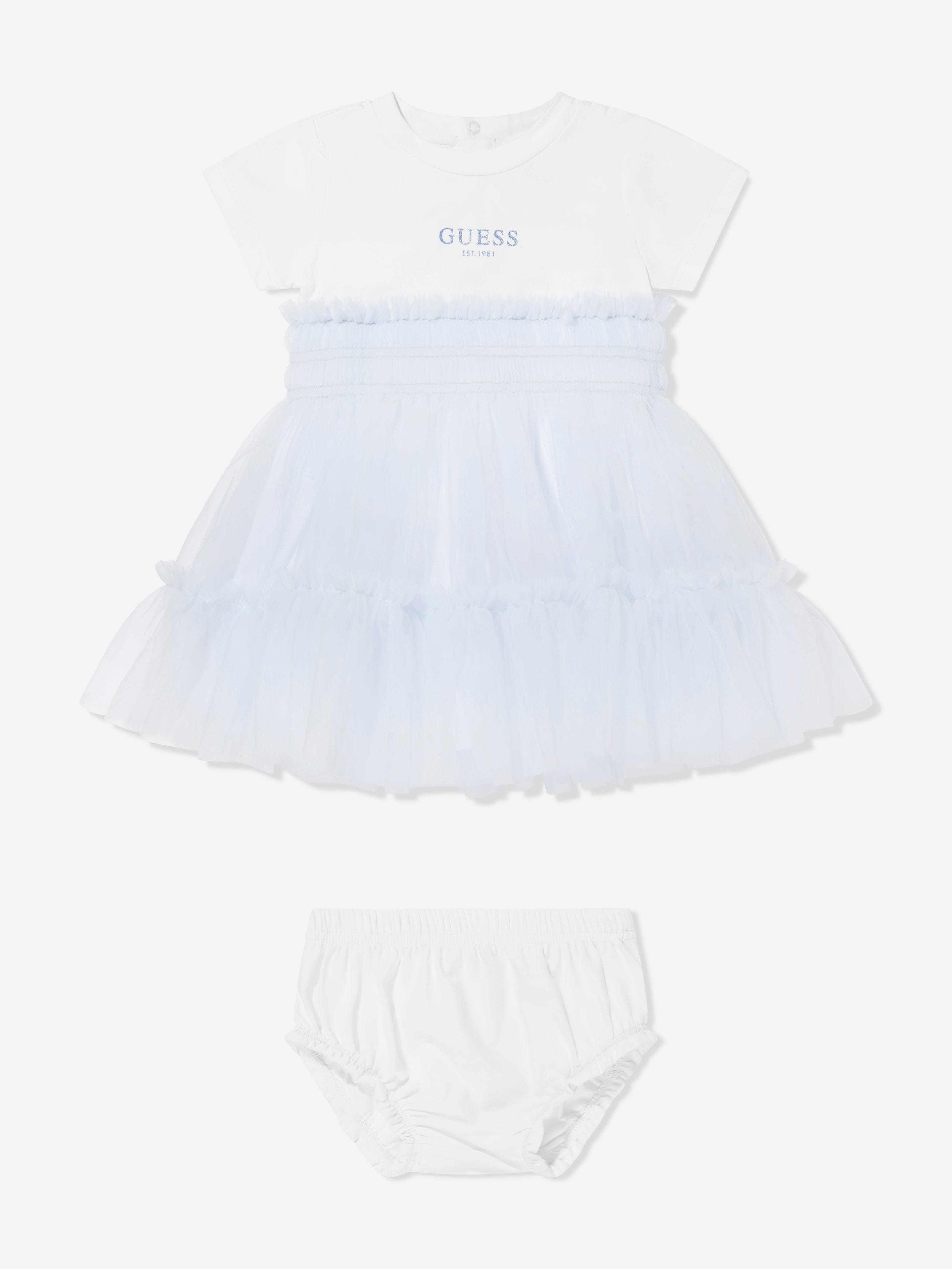 Baby Girls Dress with Knickers in White Free Shipping New Styles