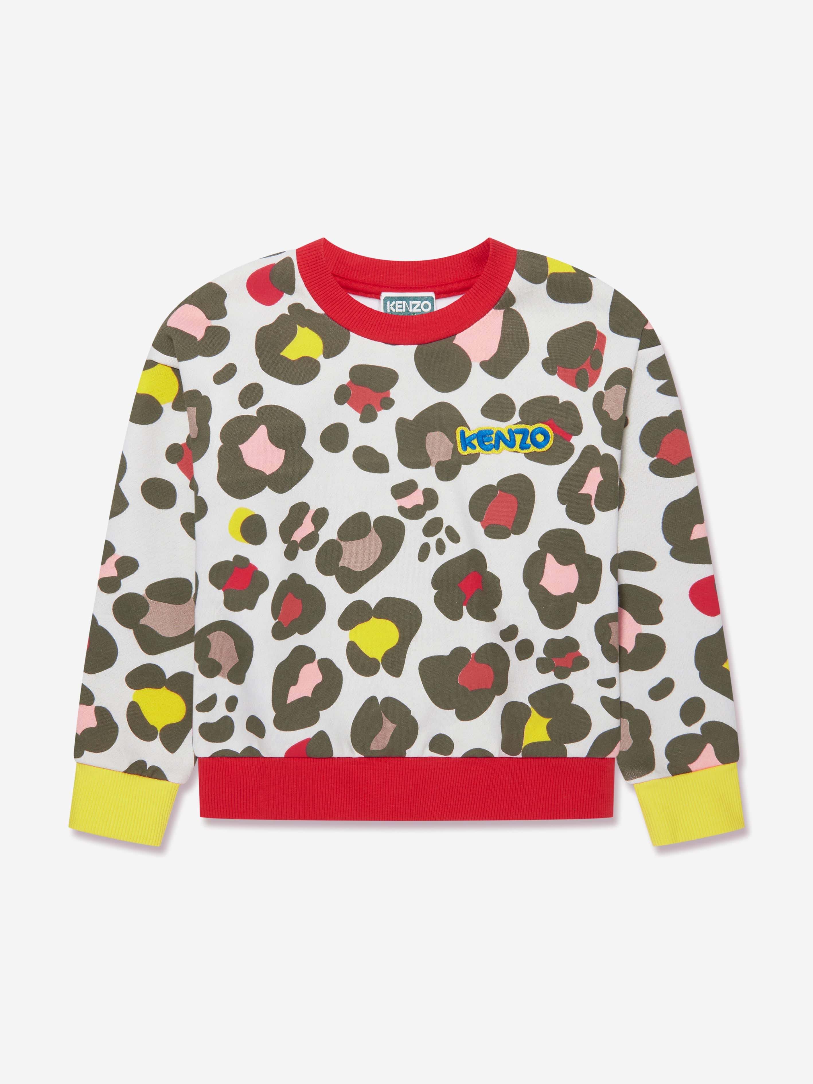 KENZO Girls Animal Print Sweatshirt in Stone Cheap Sale Low Pice Fee Shipping