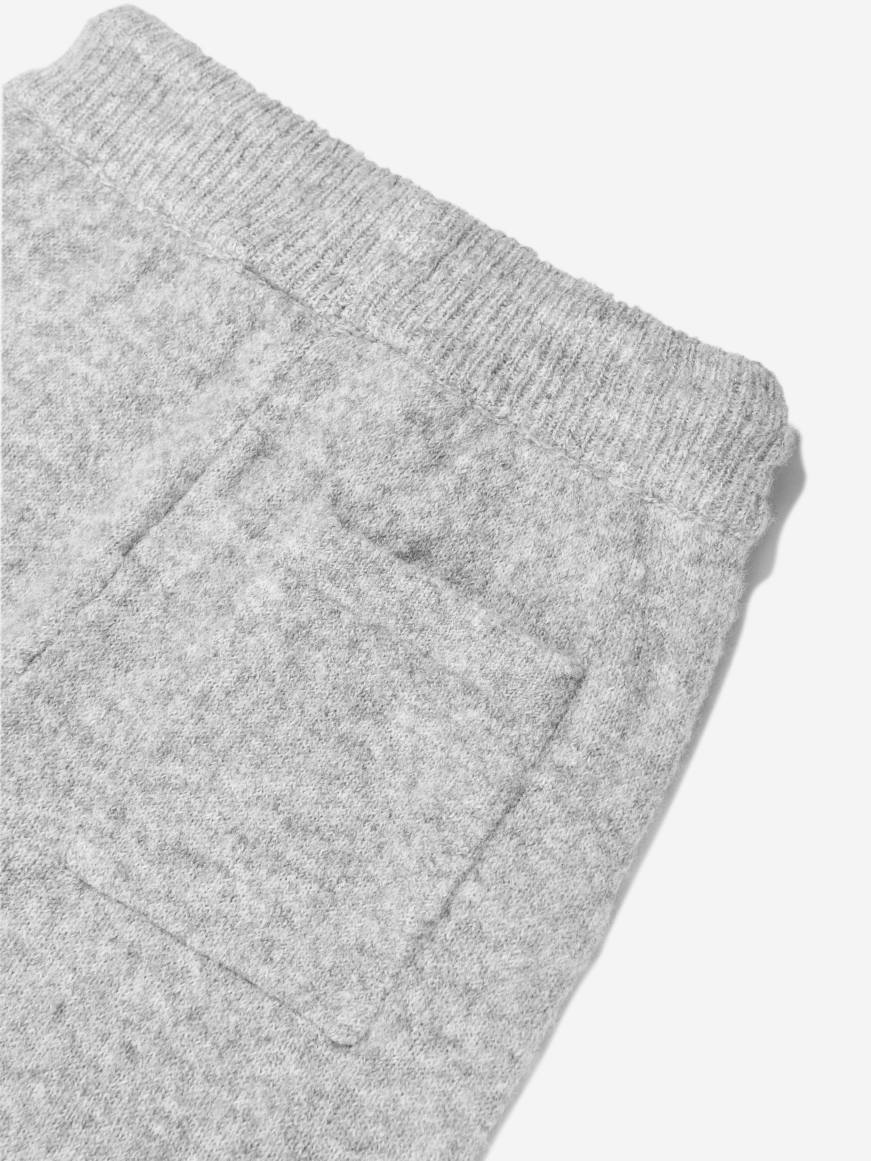 The Couture Club Kids Fluffy Knit Emblem Joggers in Grey Shop For Cheap Online