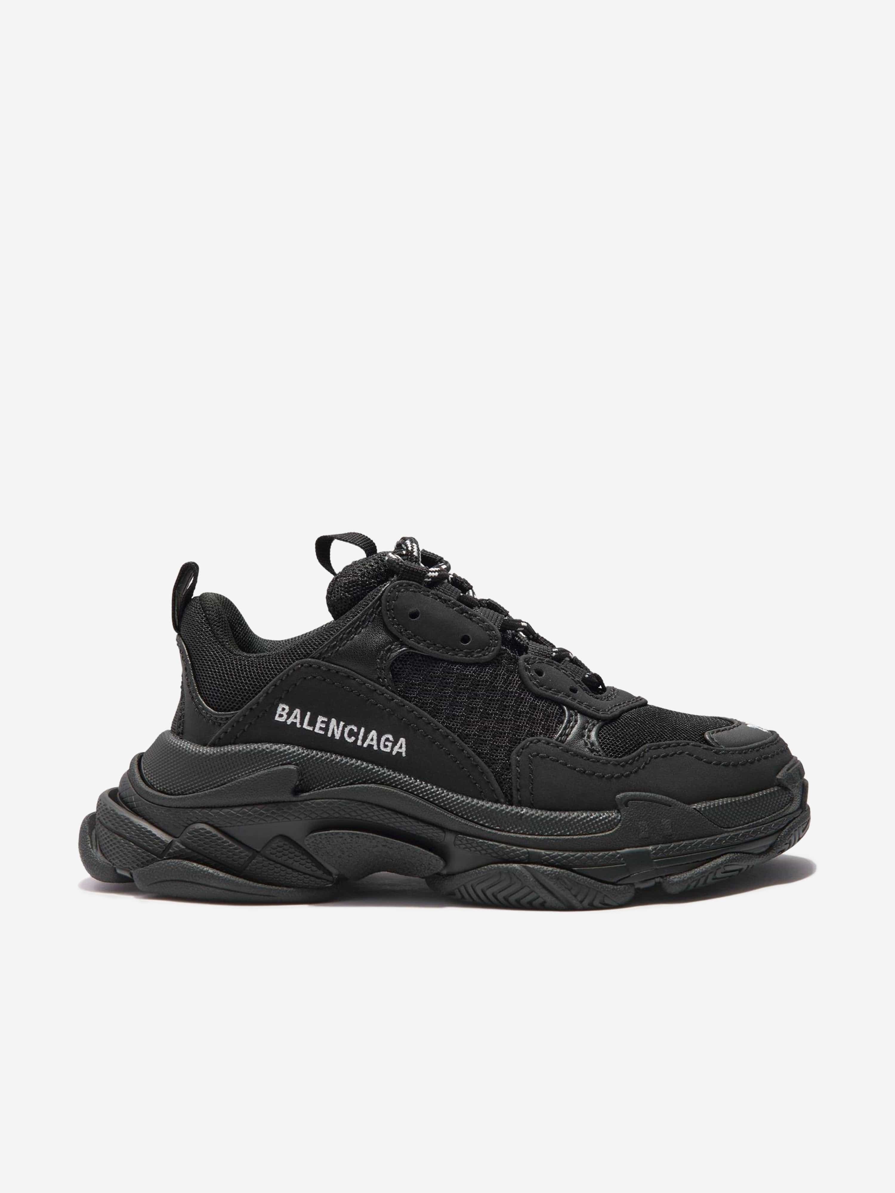 Balenciaga Kids Triple S Trainers in Black Inexpensive Cheap Online