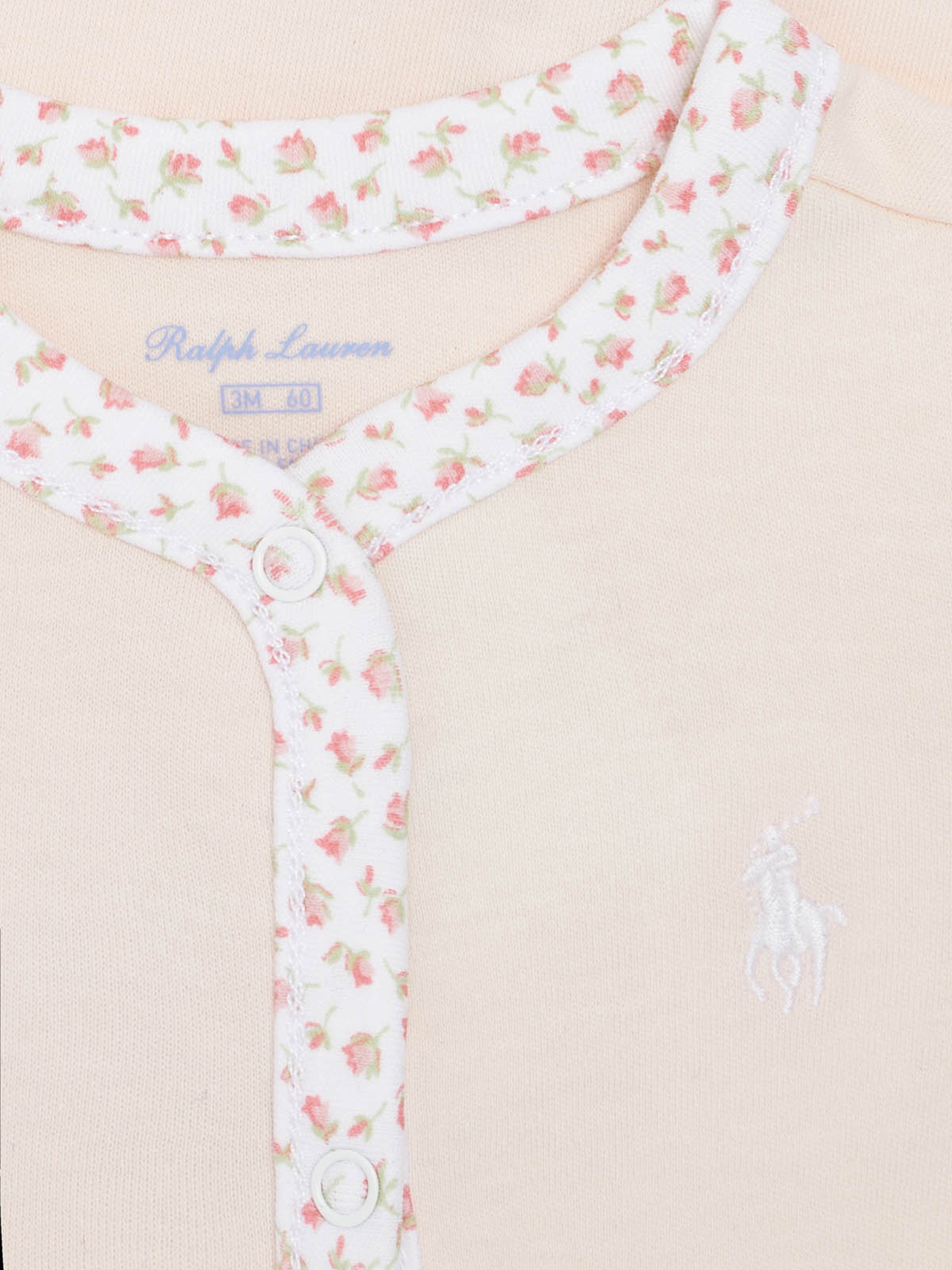 Ralph Lauren Baby Girls Cotton Babygrow in Pink Fake Cheap Online