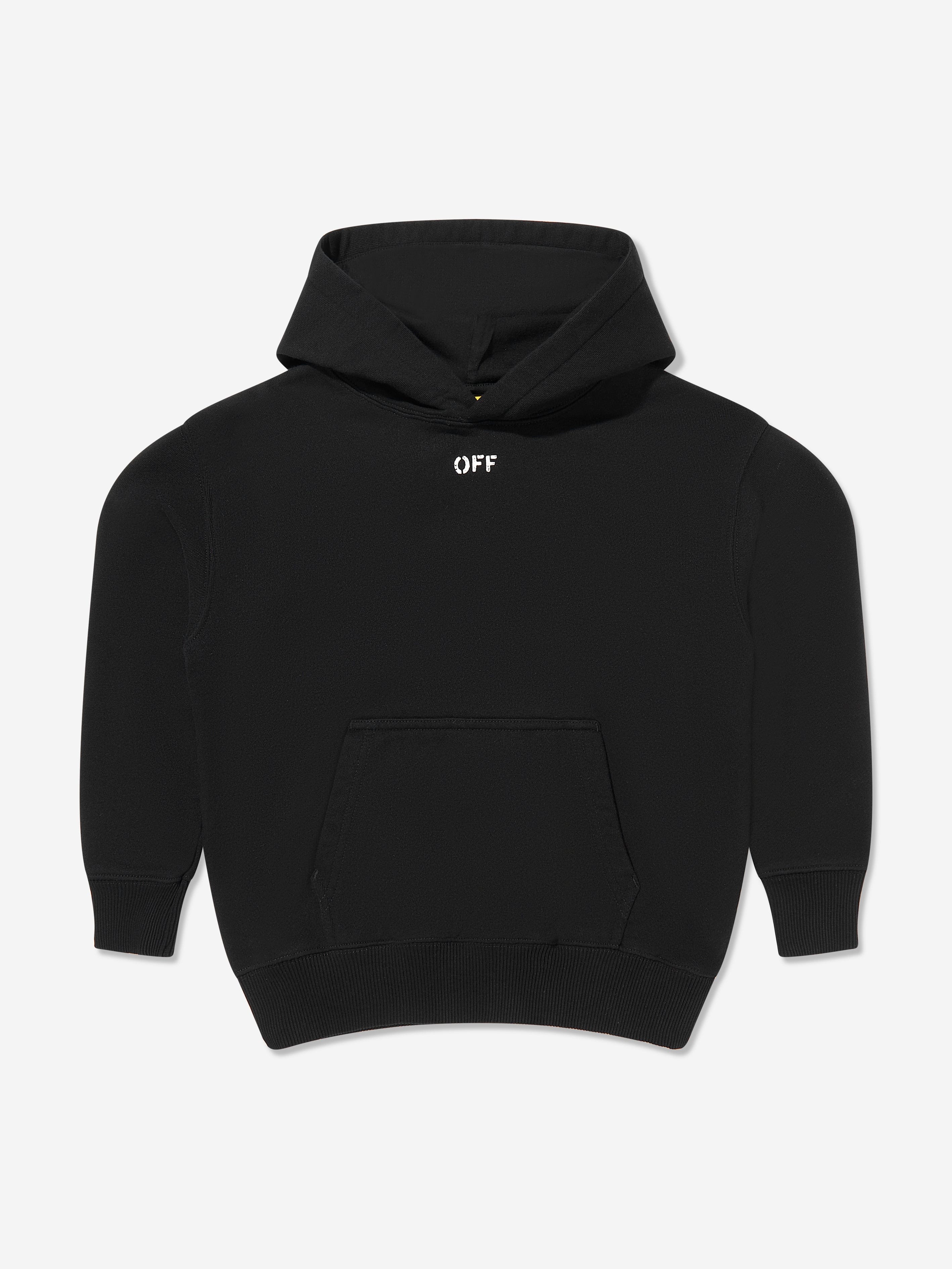 Boys Off Stamp Plain Hoodie in Black Good Selling Sale Online