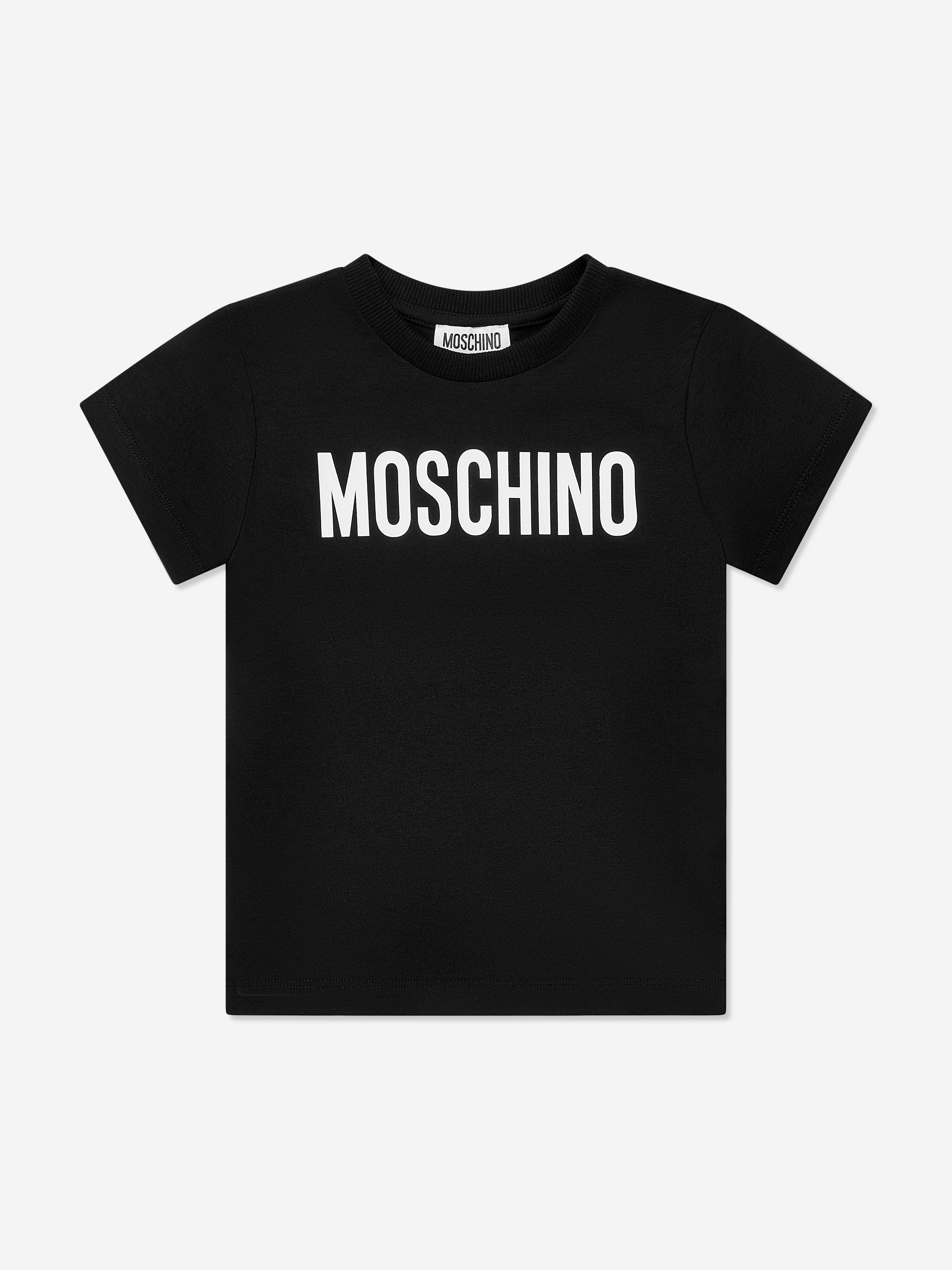 Moschino Kids Logo T-Shirt in Black Browse Cheap Online