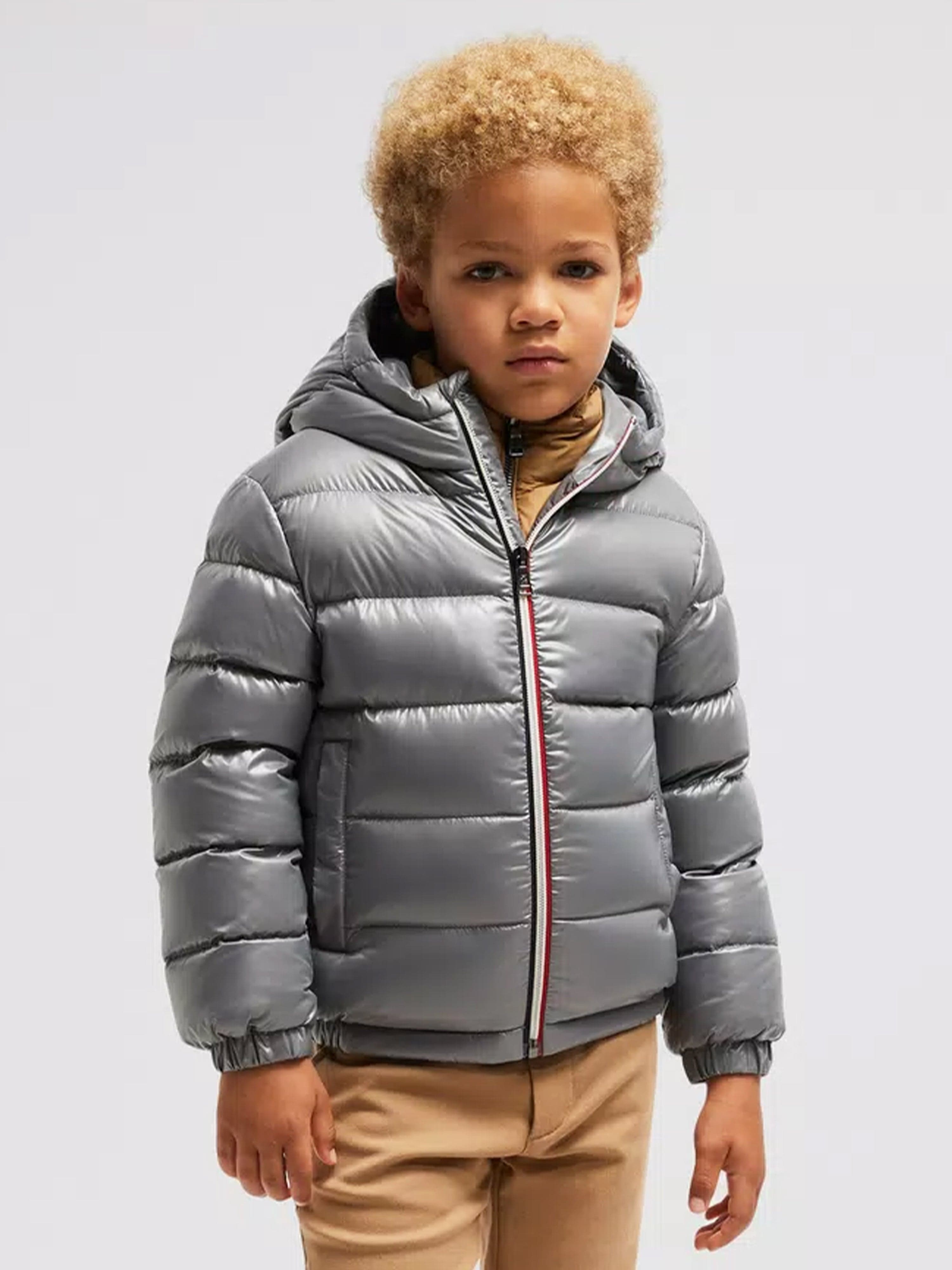 Moncler Enfant Boys Down Padded New Aubert Jacket in Grey Cheap High Quality