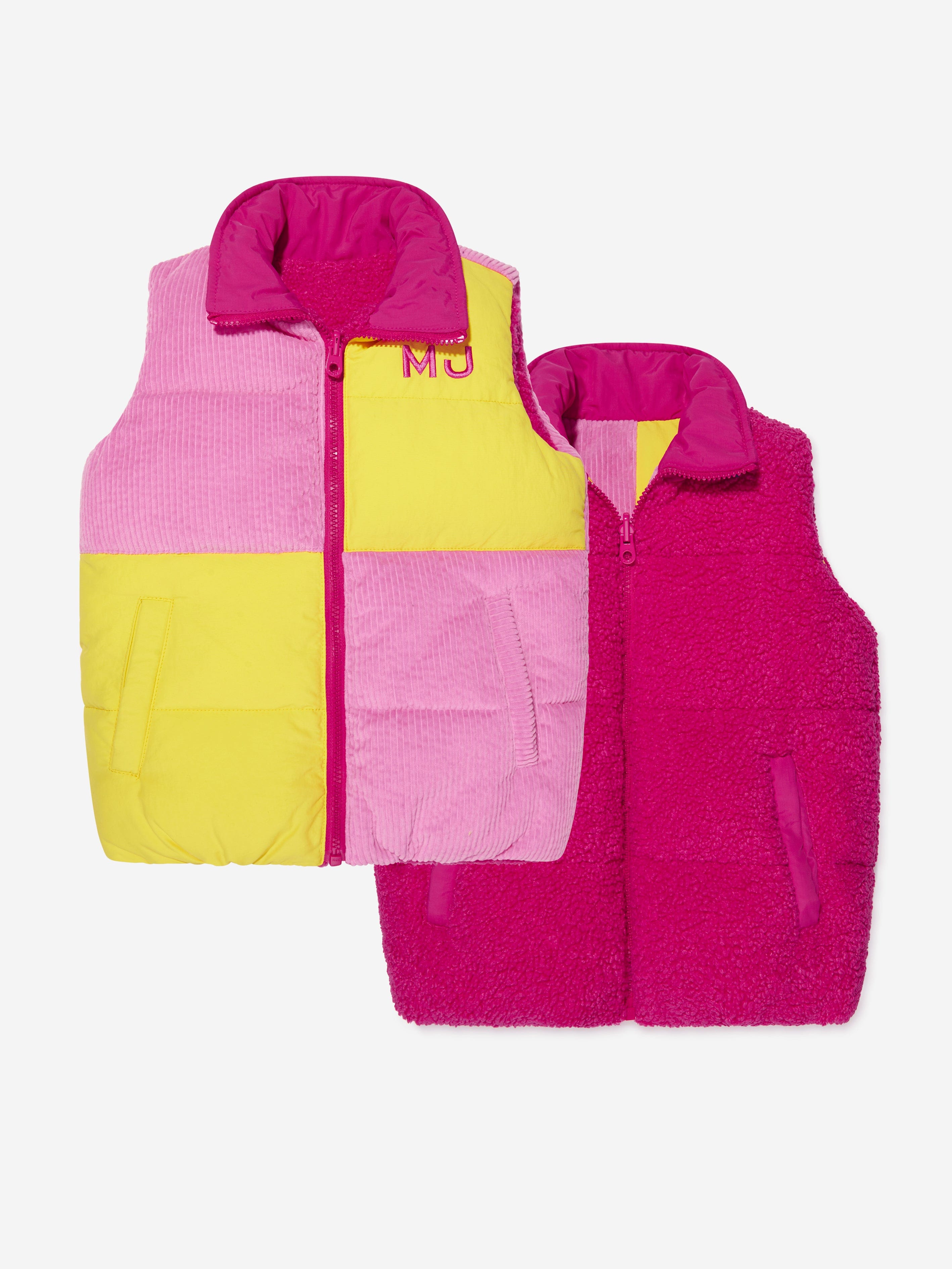 MARC JACOBS Girls Reversible Puffer Gilet in Multicolour Outlet Pay With Paypal