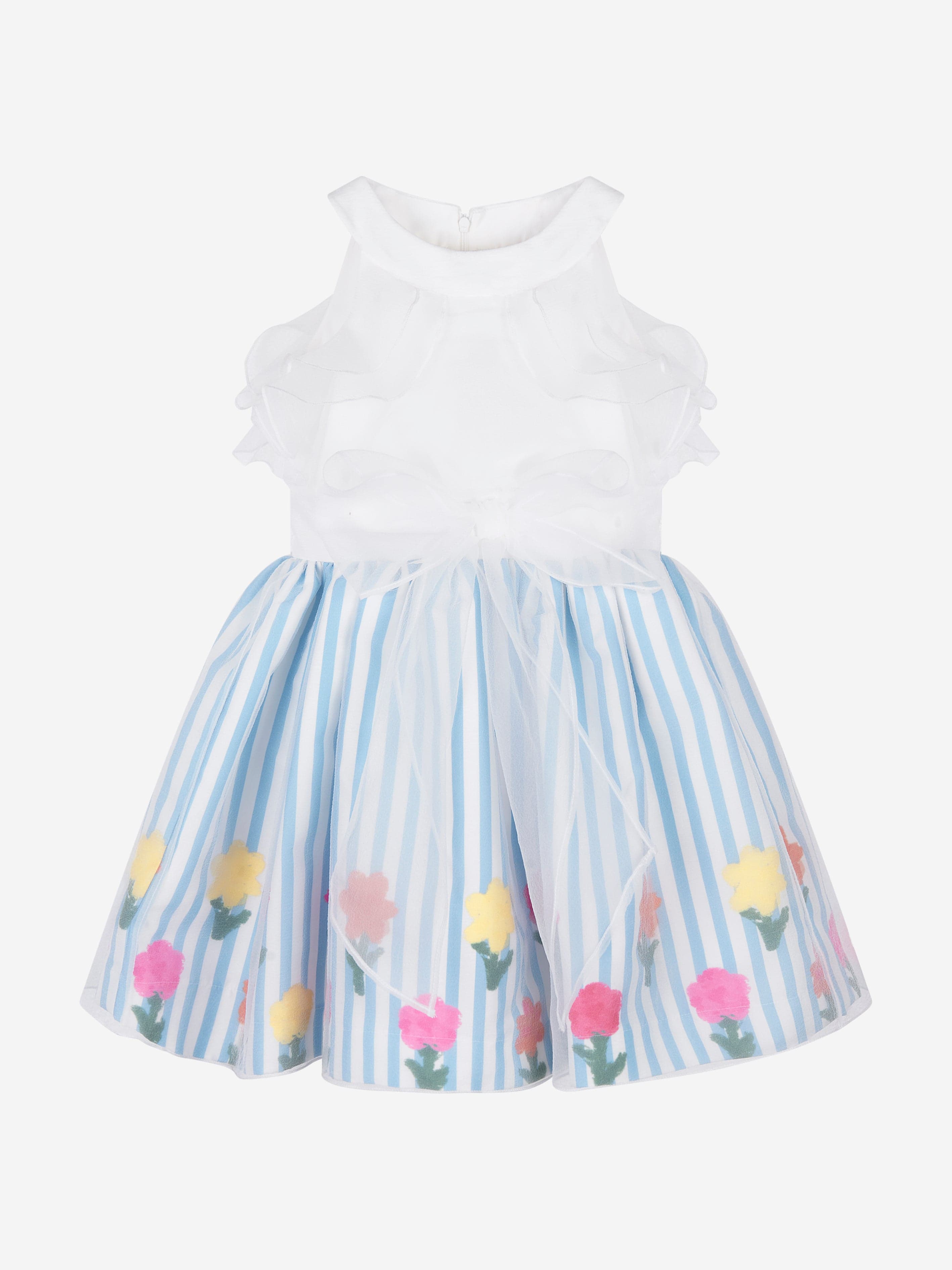 Mama Luma Girls Organza Layered Flower Dress in Blue Clearance Get Authentic