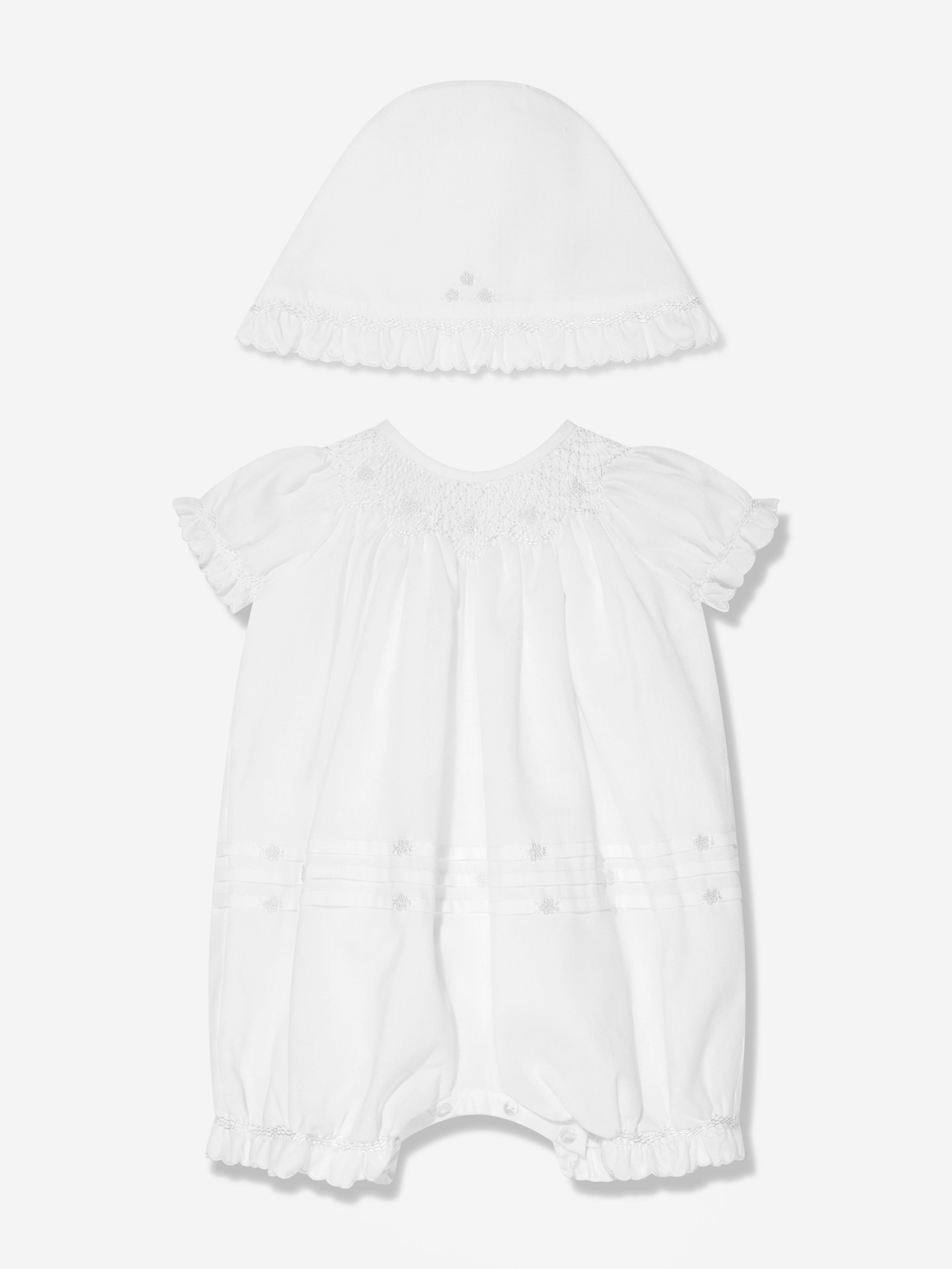 Sarah Louise Baby Bubble Romper And Bonnet in Ivory Enjoy For Sale