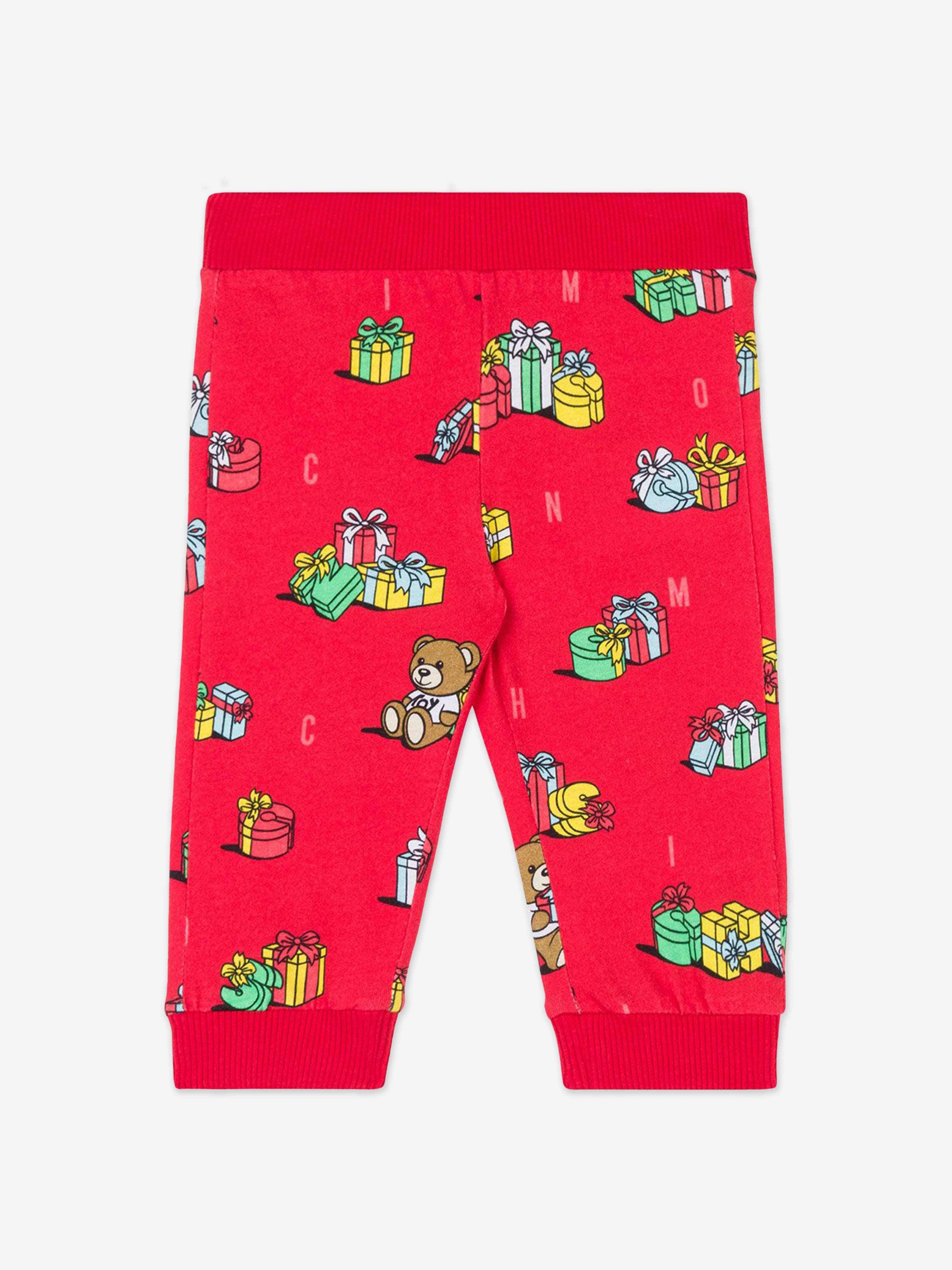 Moschino Baby Xmas Bear Trouser Set in Multicolour Discount Best Store To Get