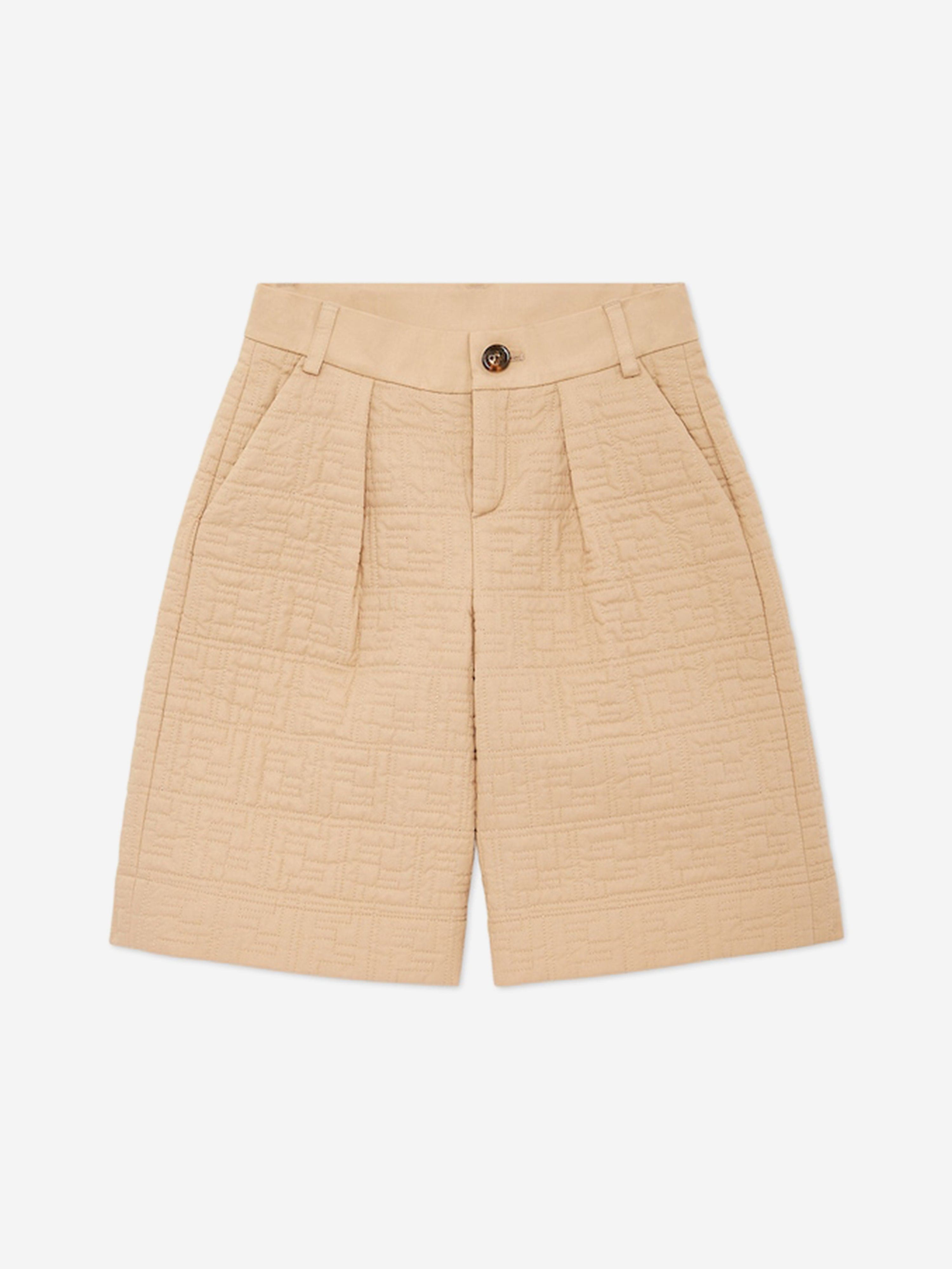 Boys FF Quilted Shorts in Beige Discount Wide Range Of