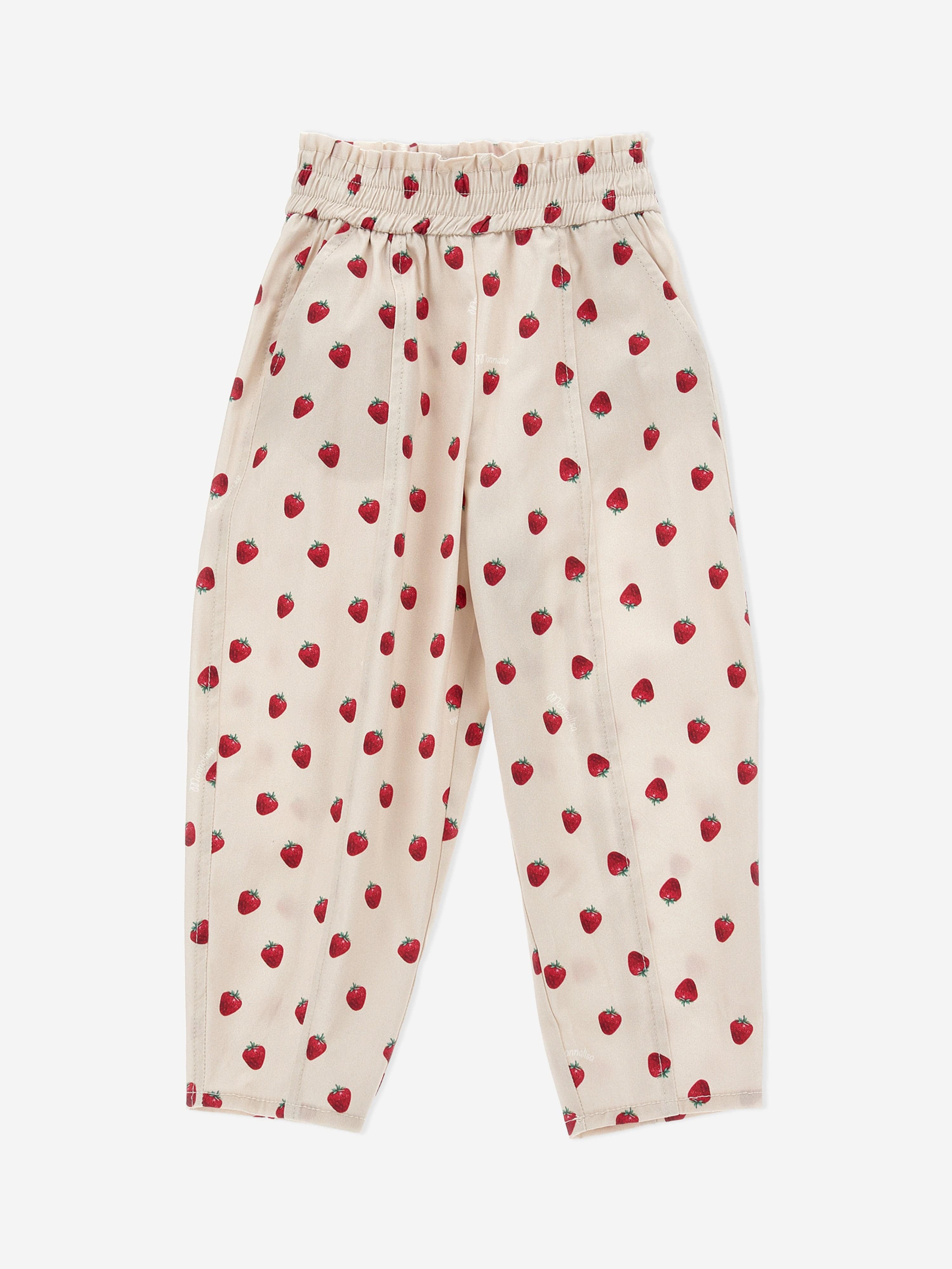 Monnalisa Girls Strawberry Trousers in Beige Original Cheap Pice