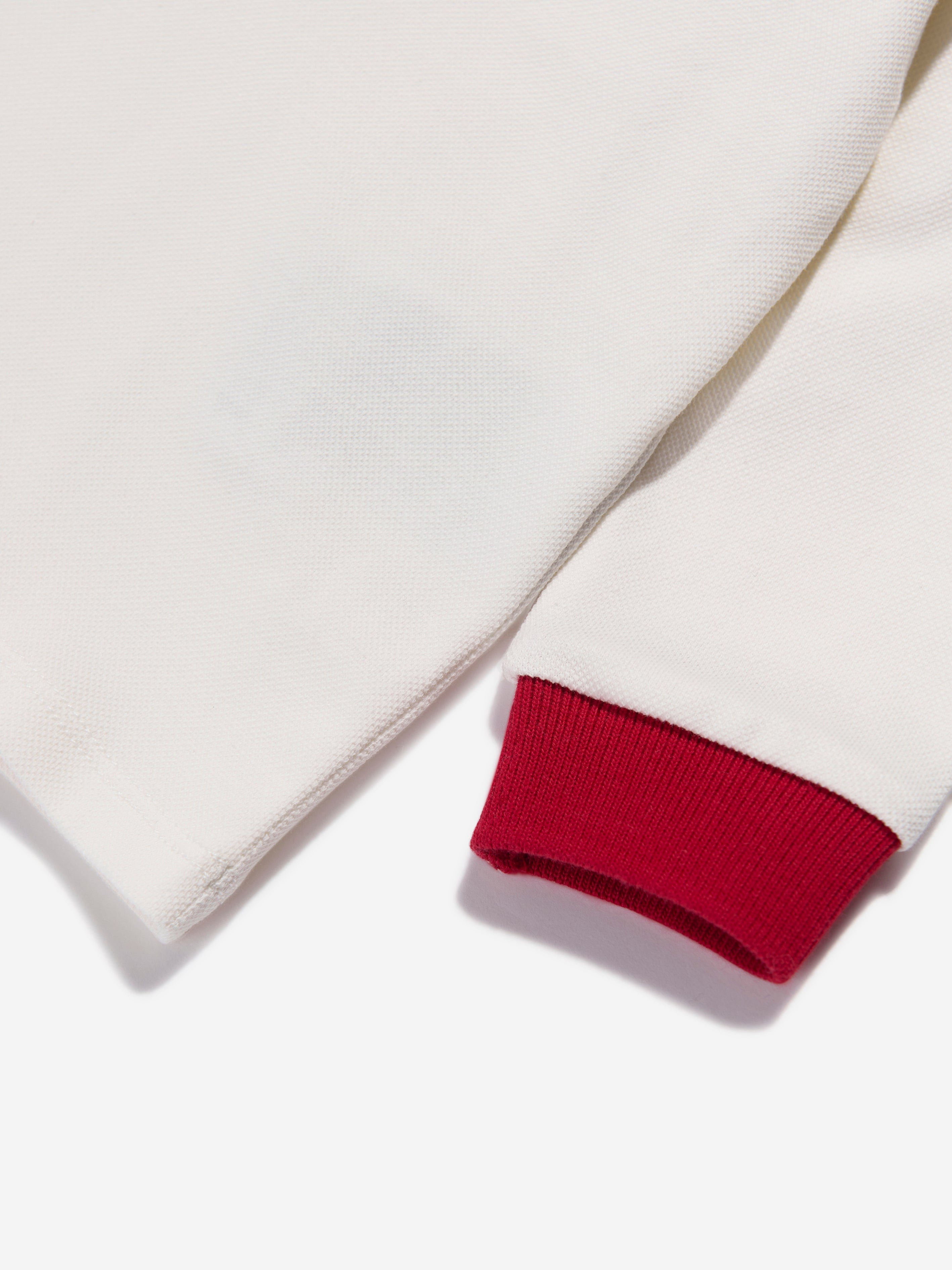 Moncler Enfant Baby Boys Long Sleeve Polo Shirt in Ivory Sast