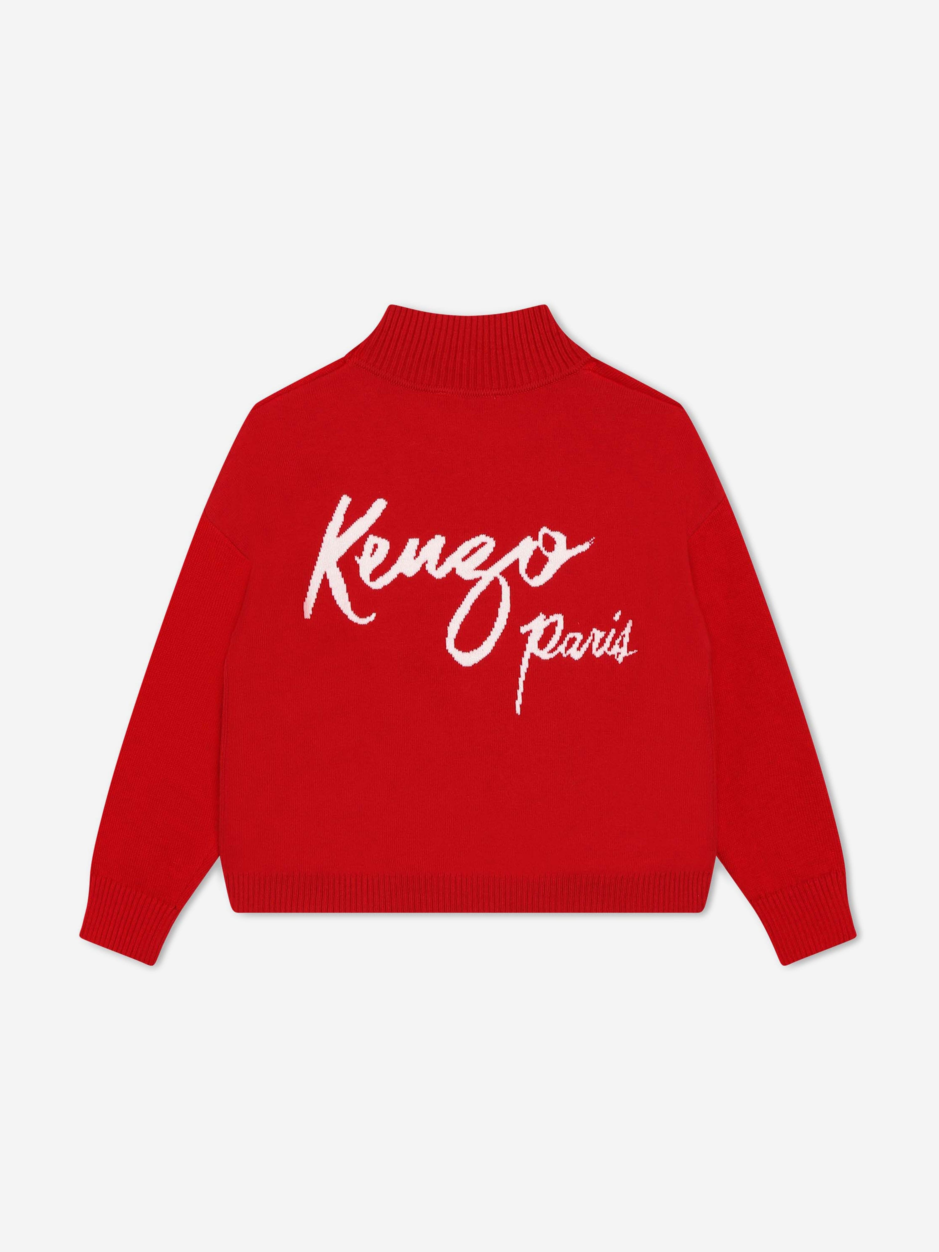 KENZO Girls Knitted Dragon Jumper in Red Clearance Reliable