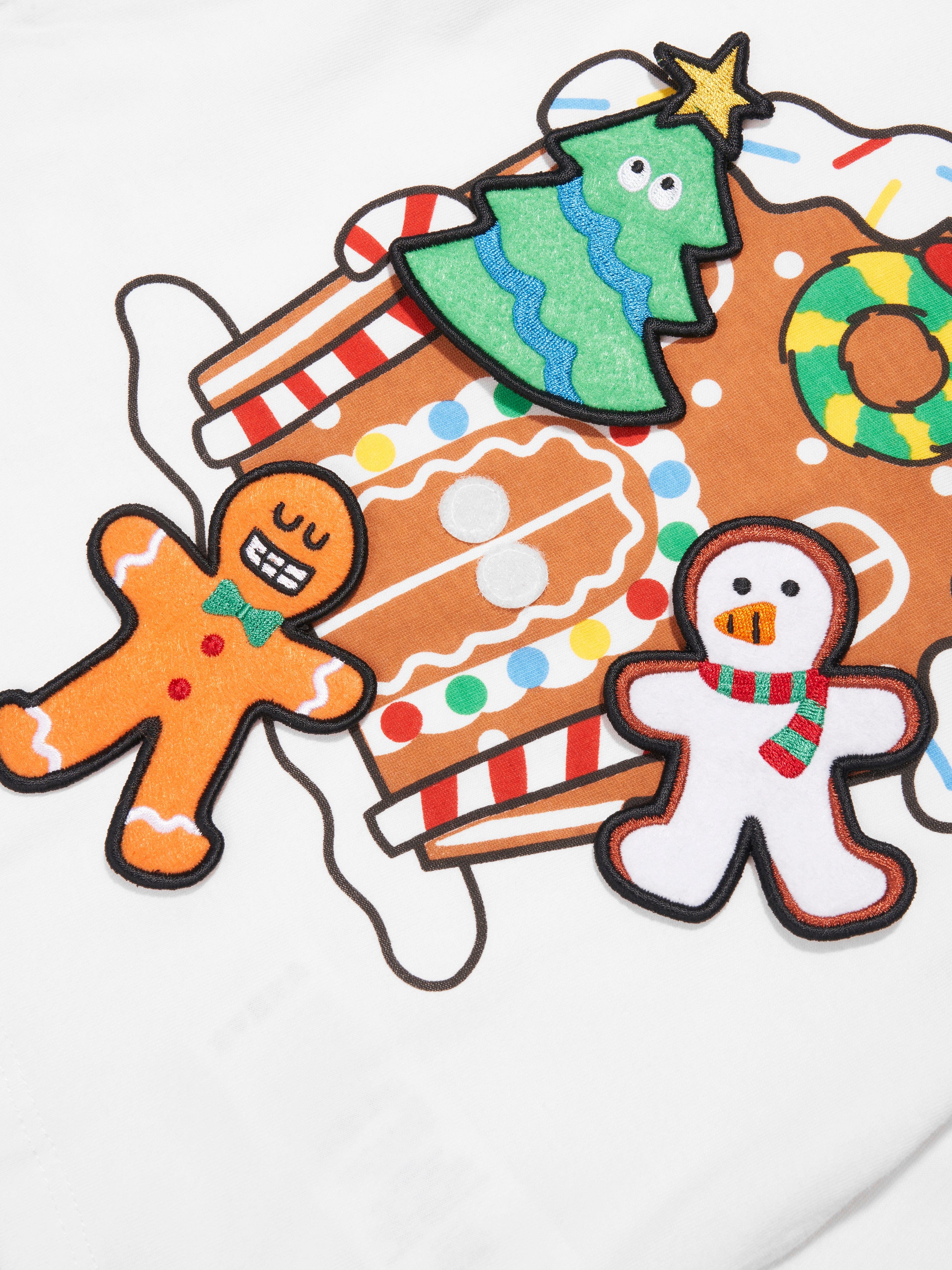 Stella McCartney Kids Gingerbread House T-Shirt in Ivory Discount Classic