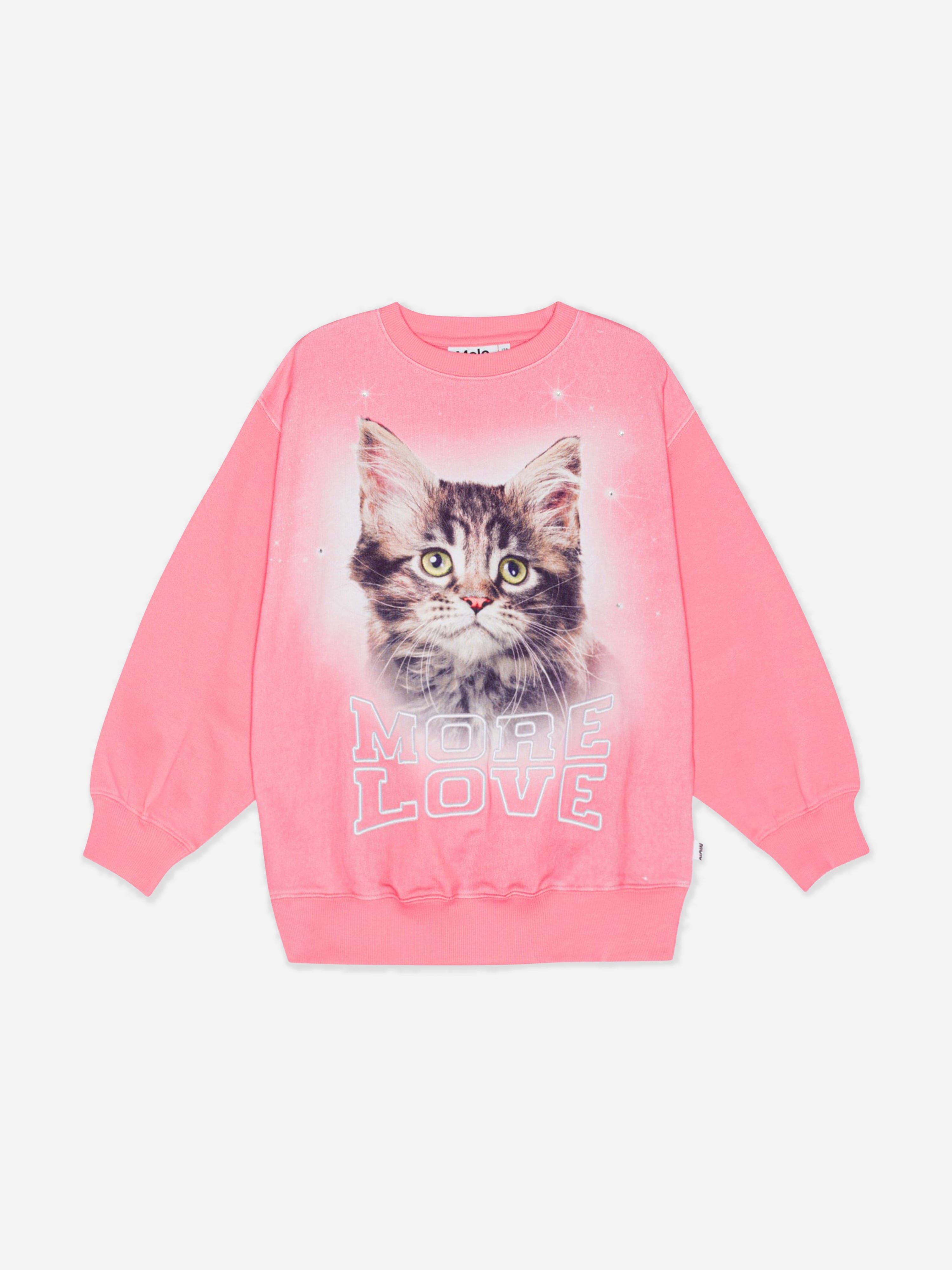 Molo Girls Be Happy Sweatshirt in Pink Professional Cheap Pice