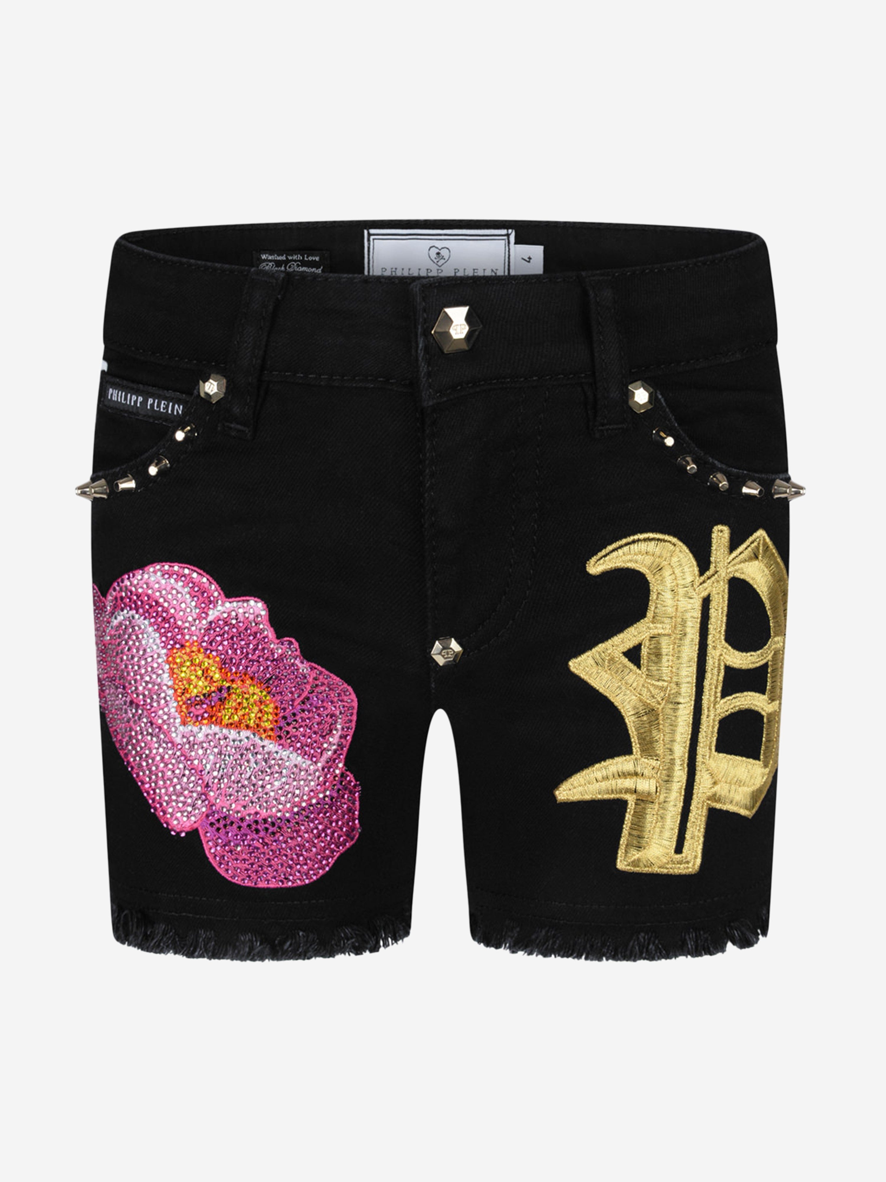 Philipp Plein Girls Denim Nicki Shorts Free Shipping Shop