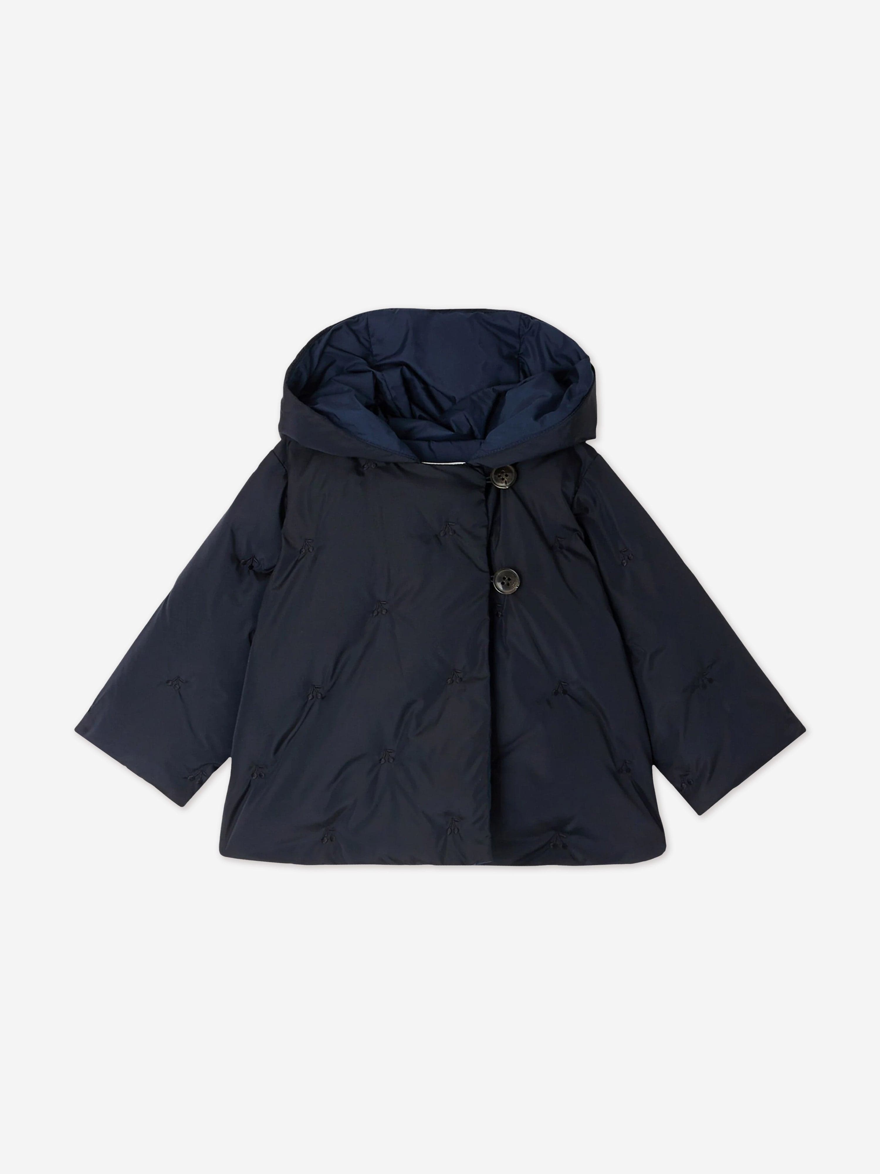 Bonpoint Baby Girls Bonno Quilted Jacket in Navy Discount Great Deals