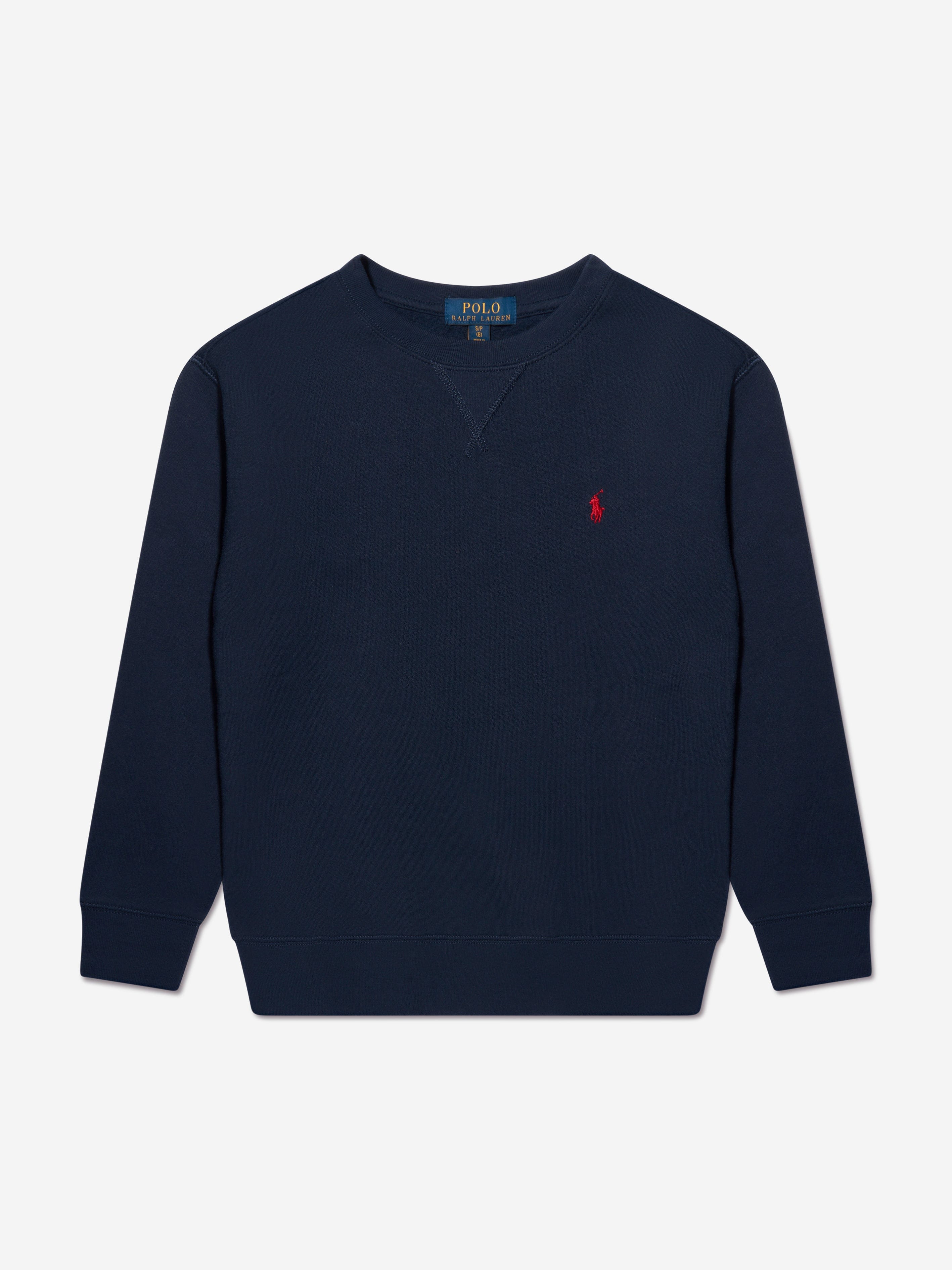 Ralph Lauren Boys Navy Cotton Fleece Sweater Quality Free Shipping For Sale