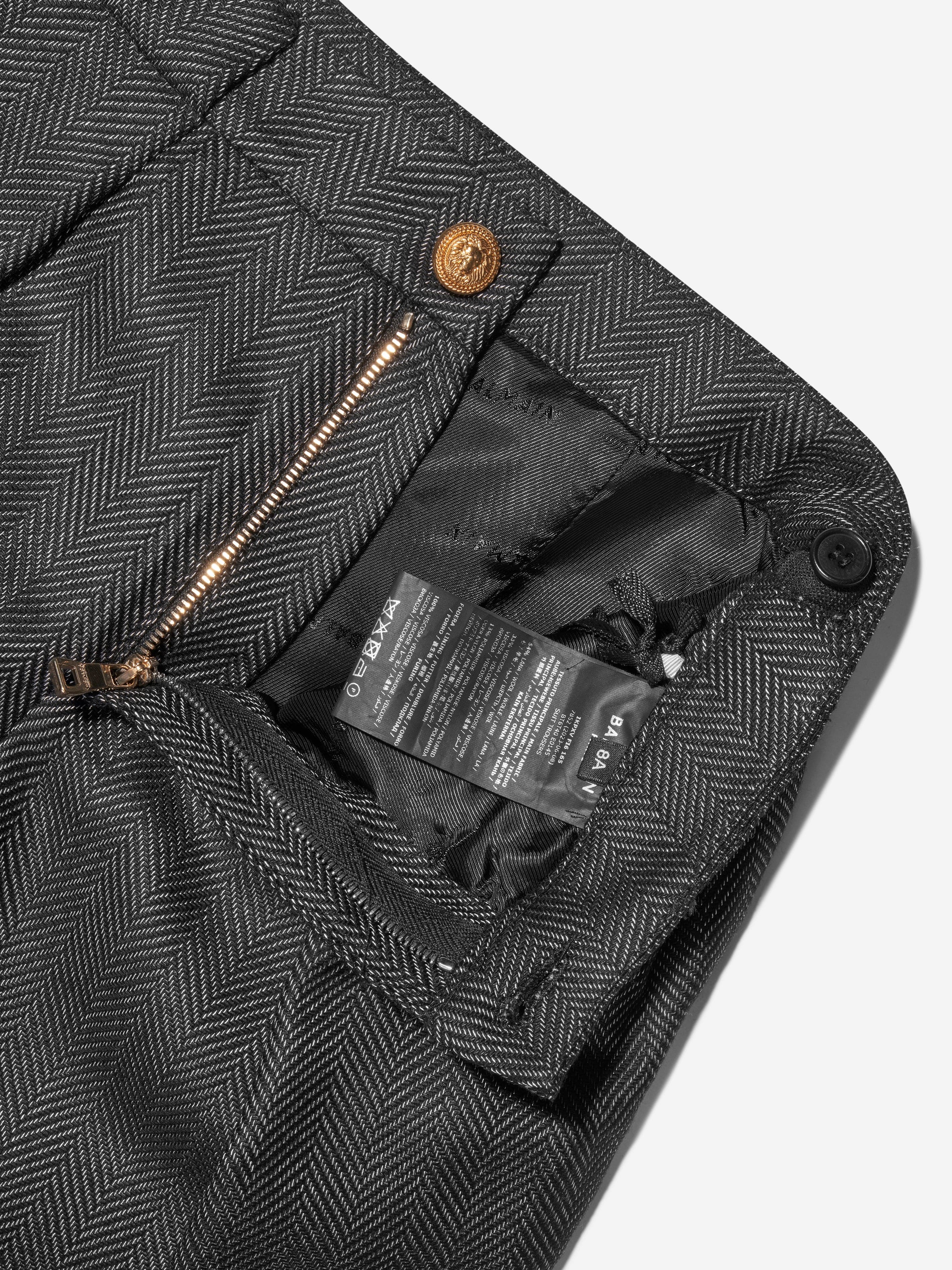 Balmain Boys Suit Trousers in Black Sale In China