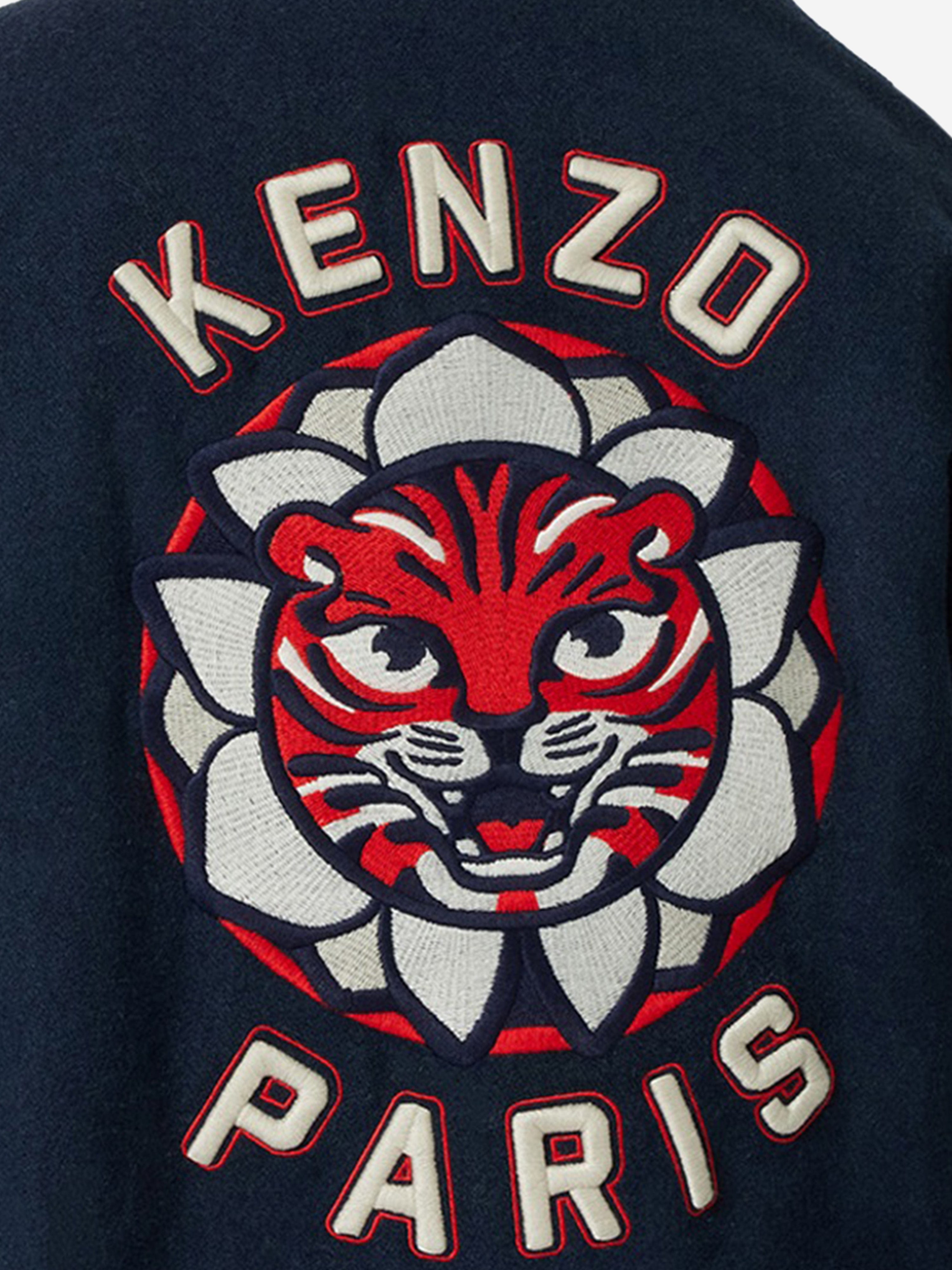 Boys Tiger Varsity Jacket in Navy Cheap Online Store Manchester