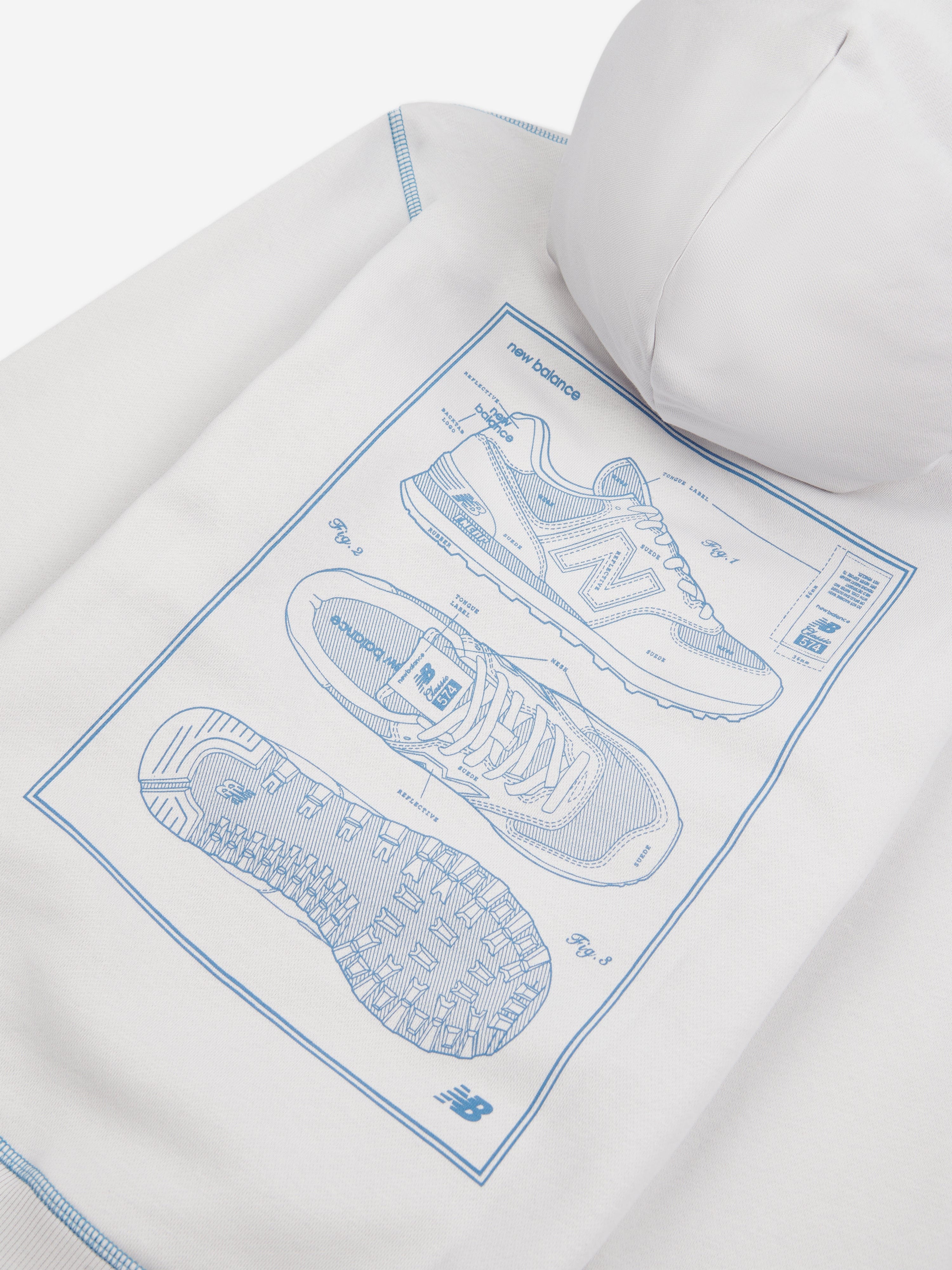 New Balance Boys 574 Diagram Hoodie in Grey Online Cheap Quality