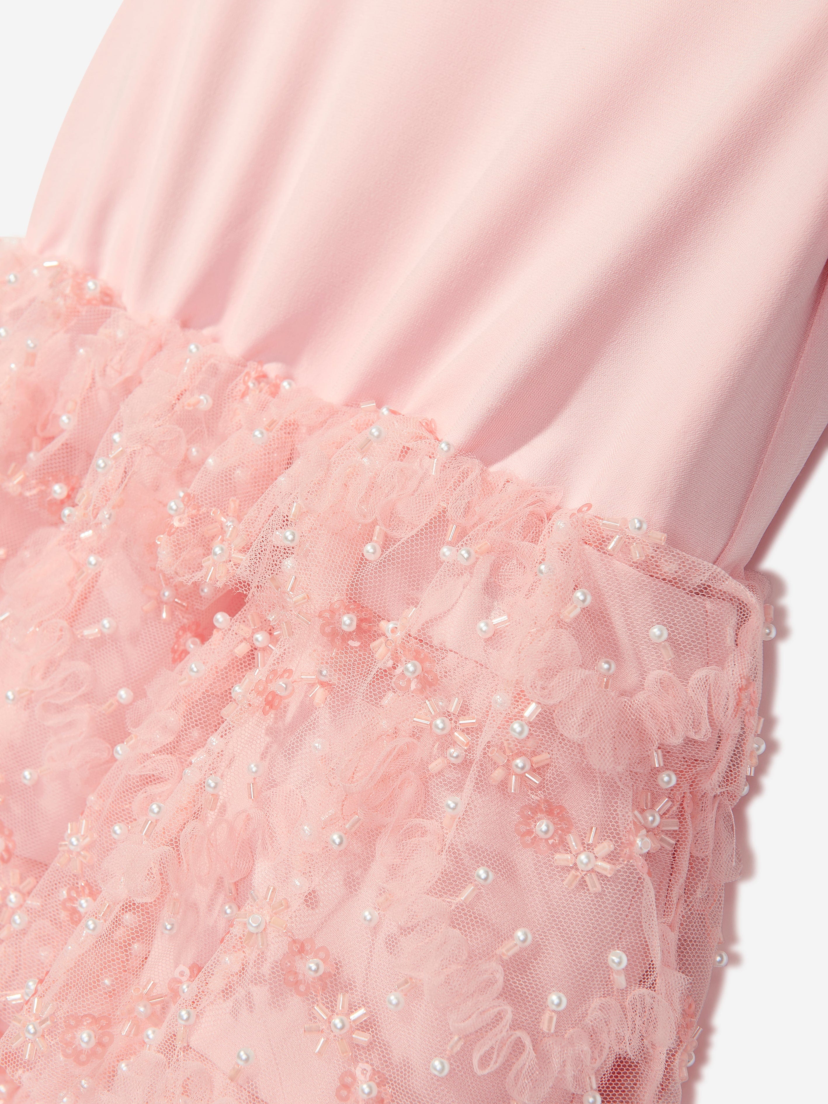 Self Portrait Girls Sequin Dress in Pink Clearance Extremely