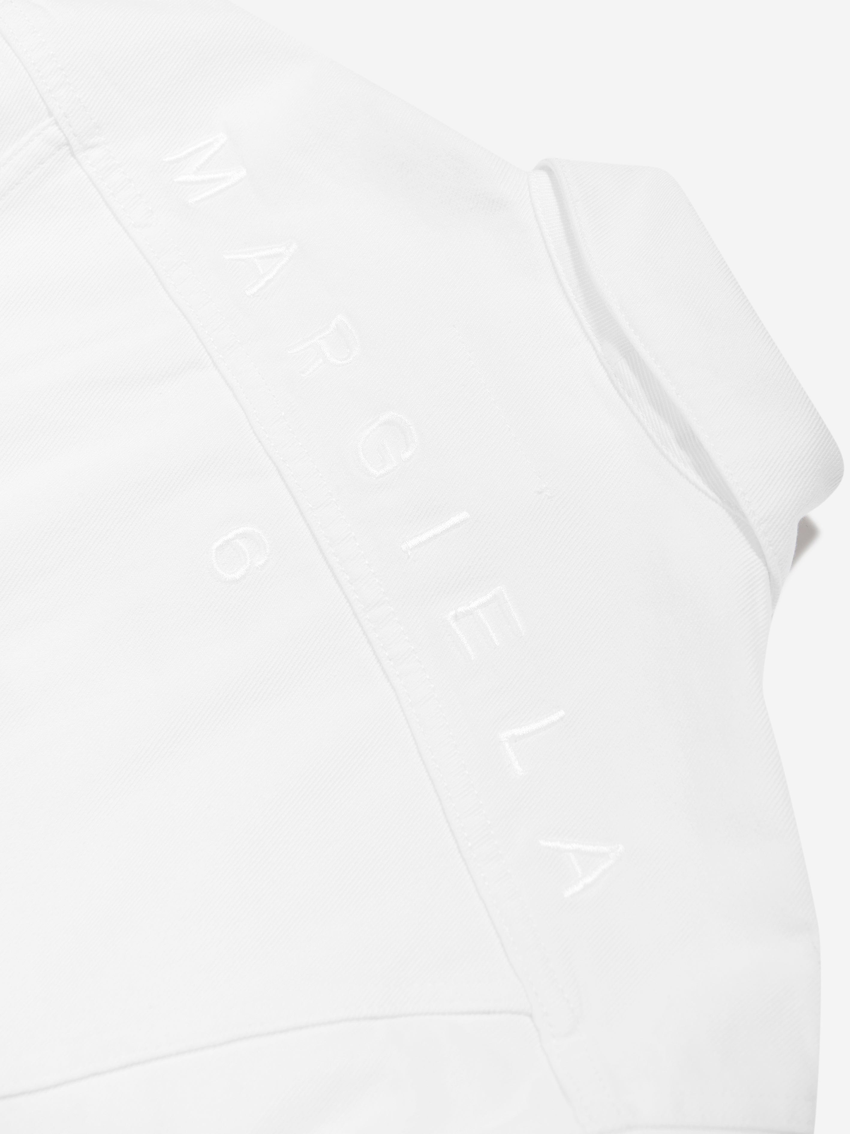 MM6 Maison Margiela Kids Denim Jacket in Ivory Free Shipping Order