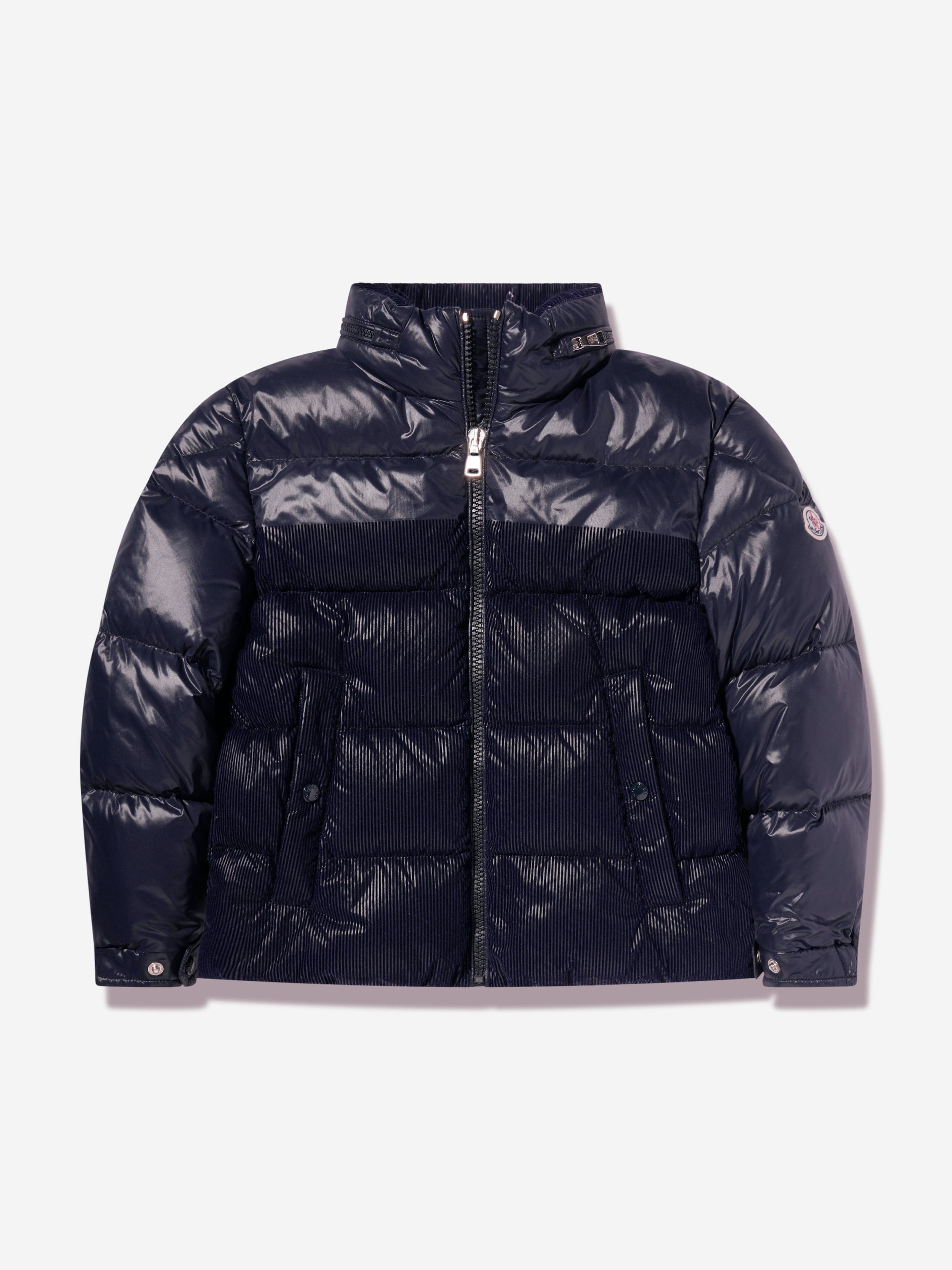 Moncler Enfant Boys Down Padded Hornelen Jacket in Navy Cost Online
