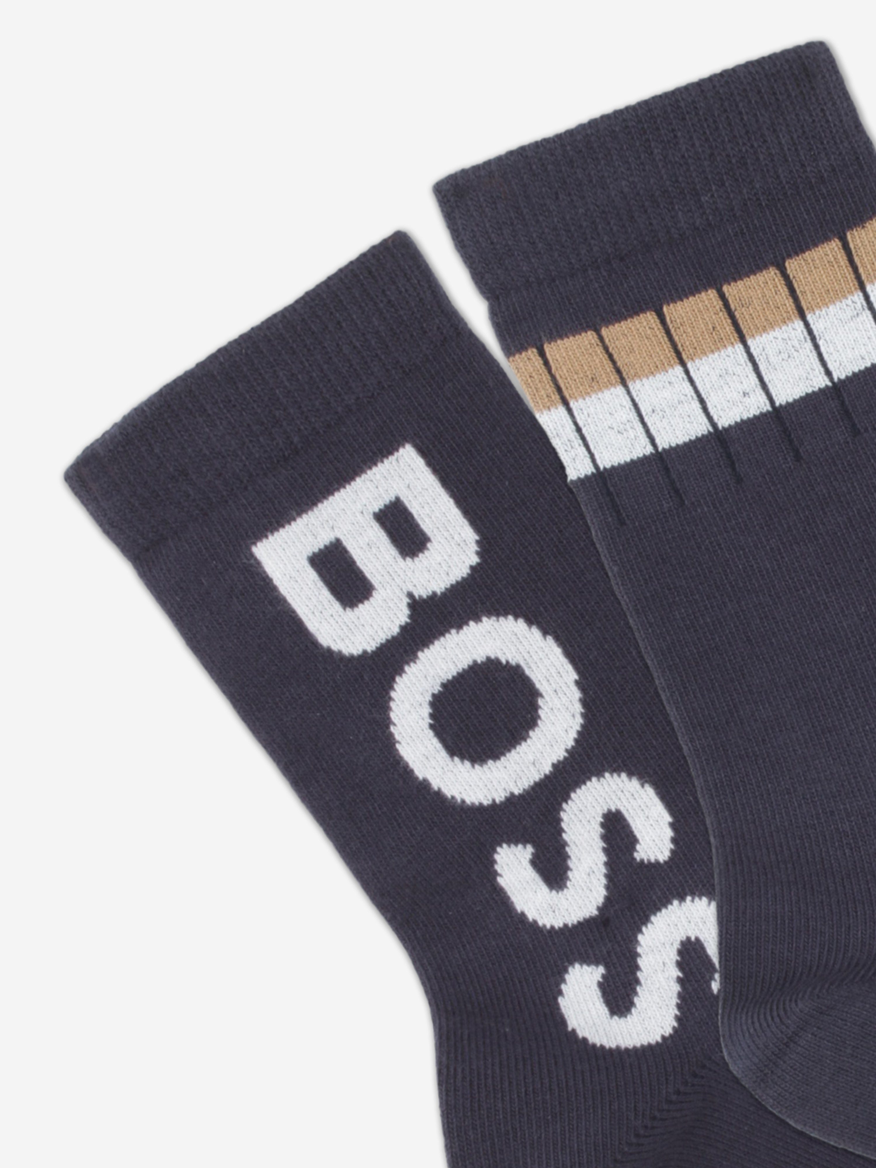 BOSS Boys Branded Socks Set (2 Pairs) in Navy Free Shipping With Paypal