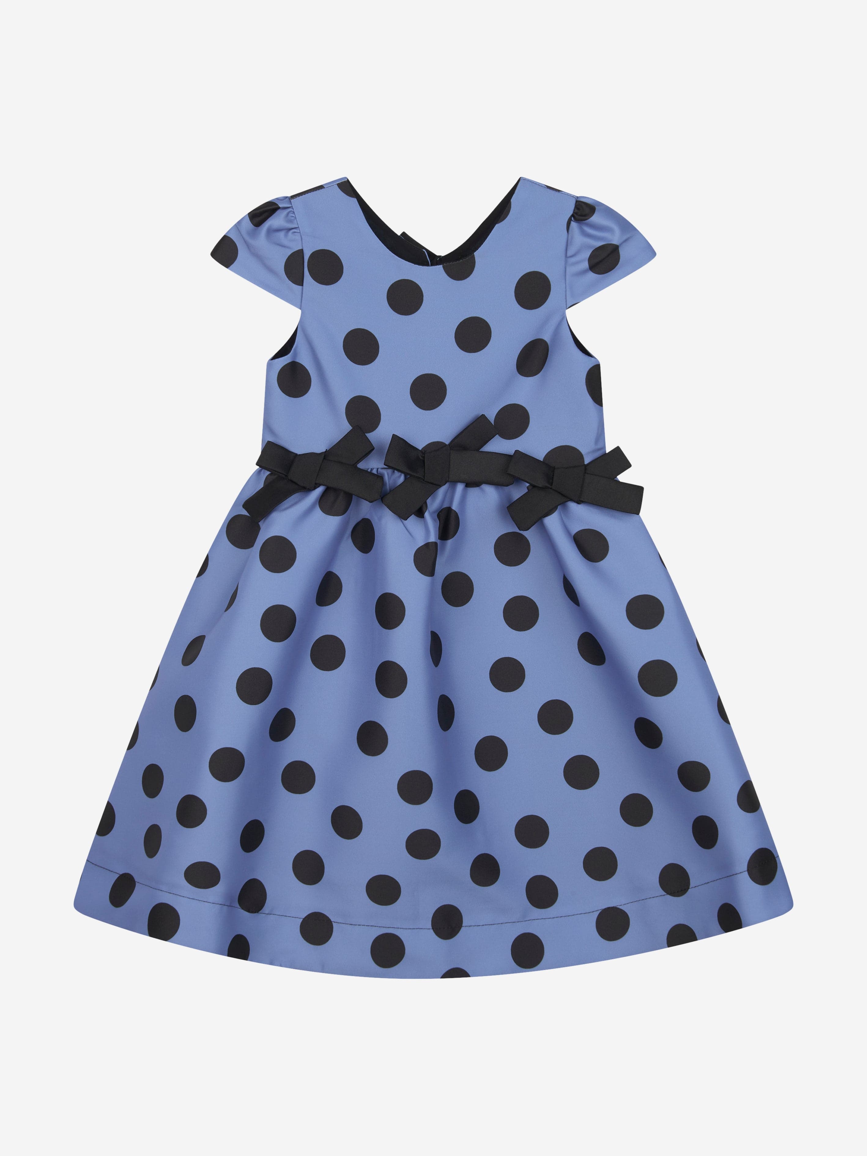 Mama Luma Girls Polka Bow Dress in Blue 100% Authentic