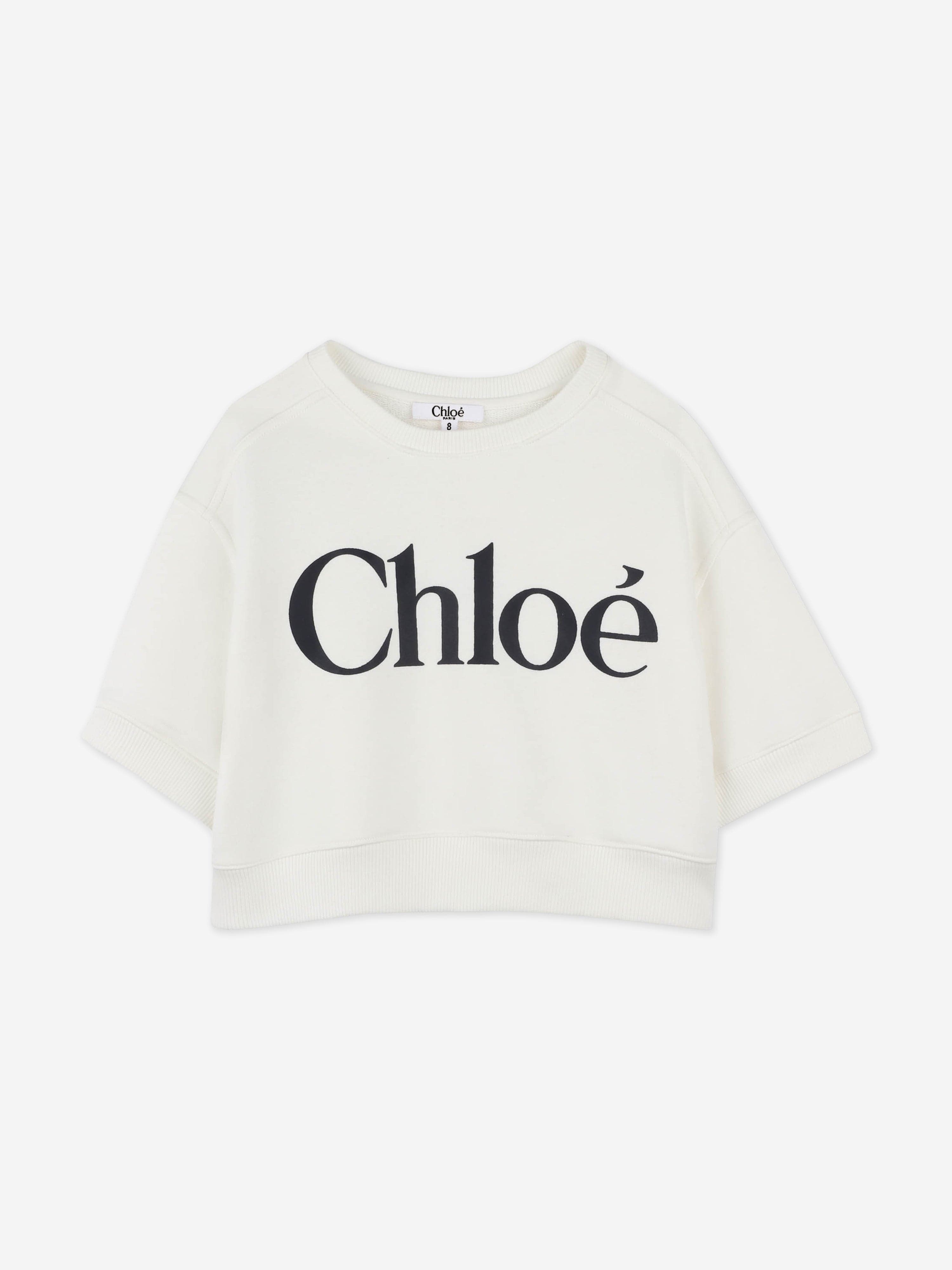 Chlo¨¦ Girls Logo Sweatshirt in Ivory Cheap Sale With Mastercard
