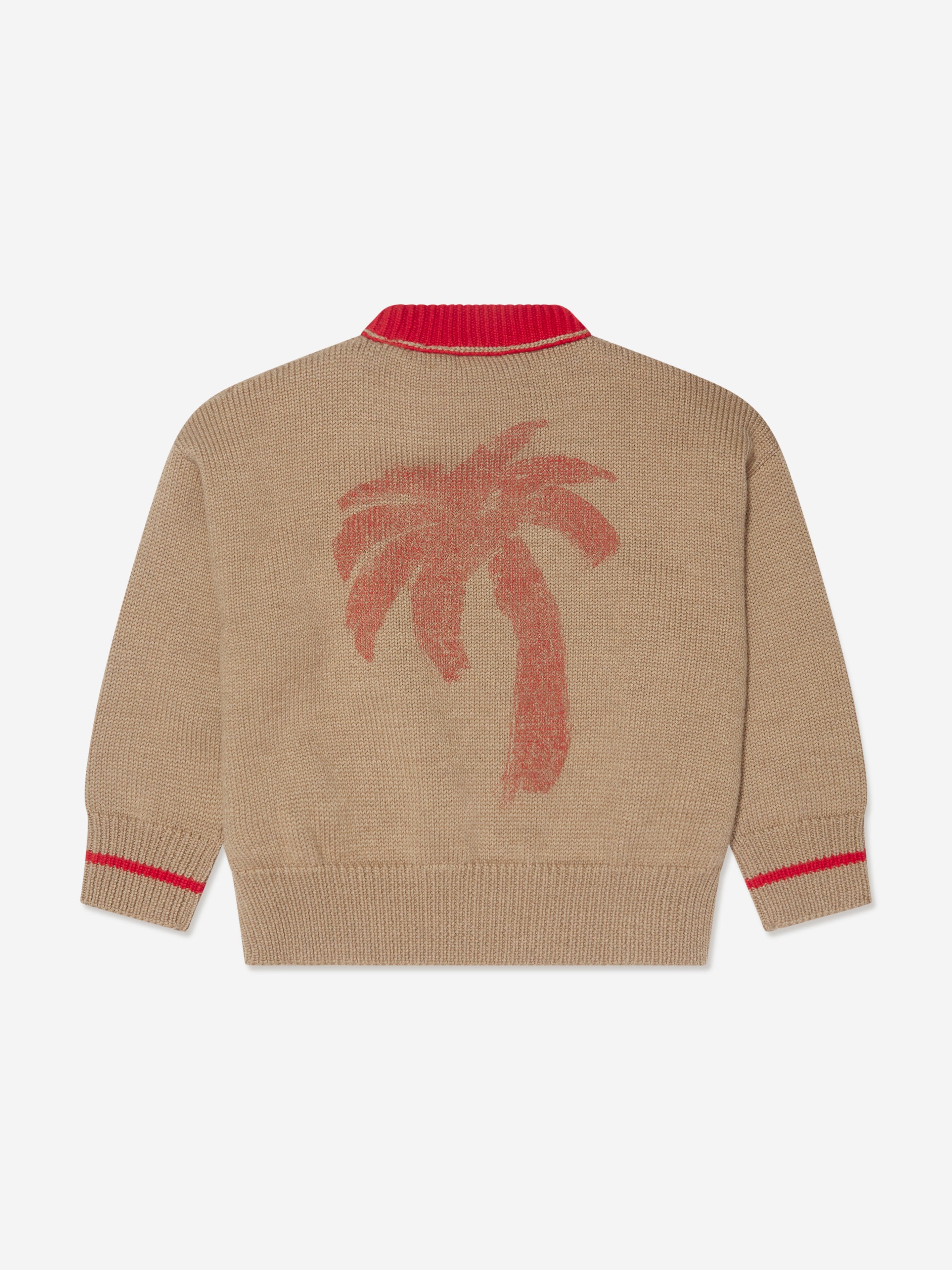 Palm Angels Boys Palm Brush Camo Jumper in Beige Discounts