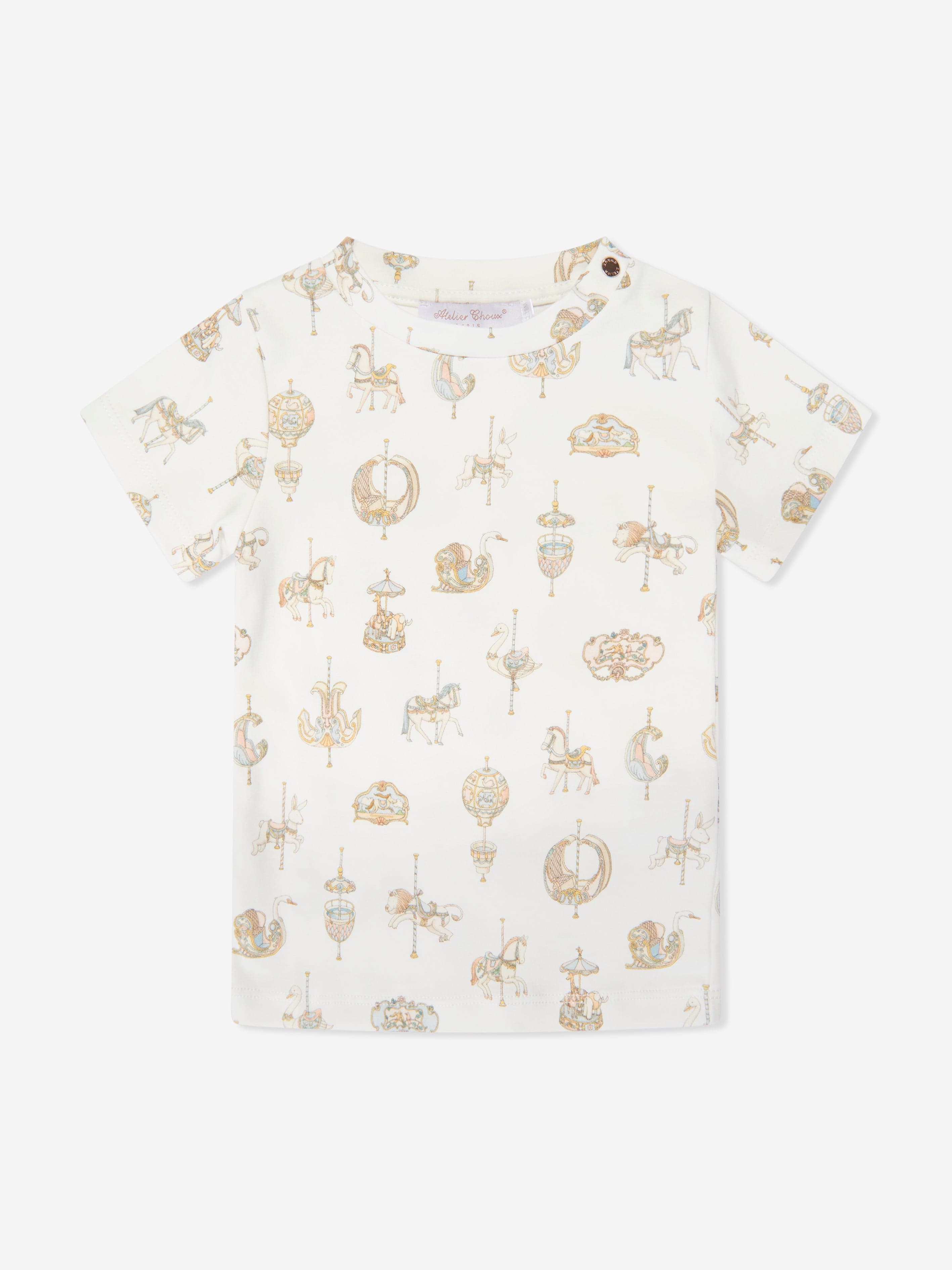 Atelier Choux Baby Carousel T-Shirt in White Discount Footaction