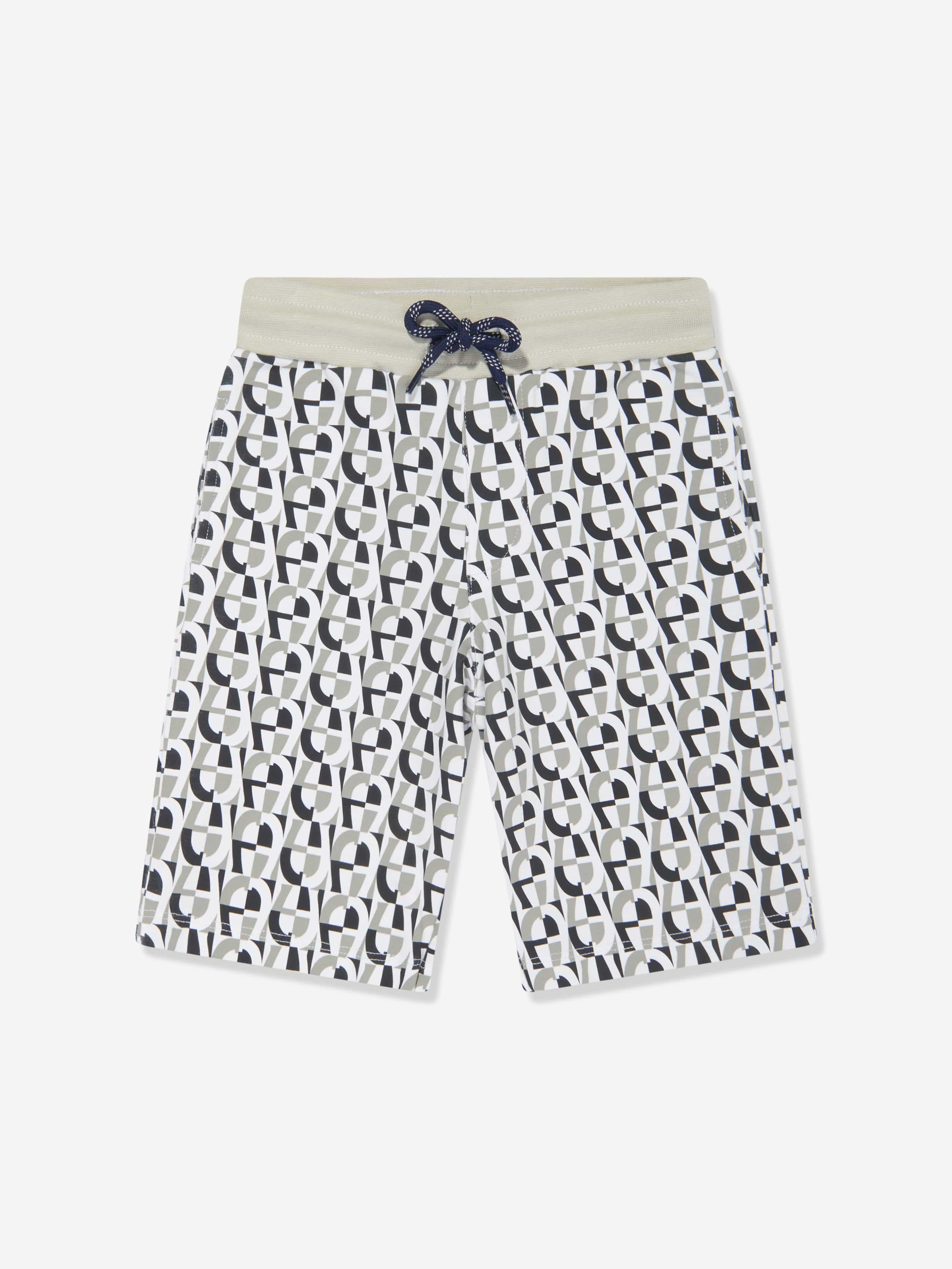Aigner Boys Logo Bermuda Shorts in Grey For Cheap