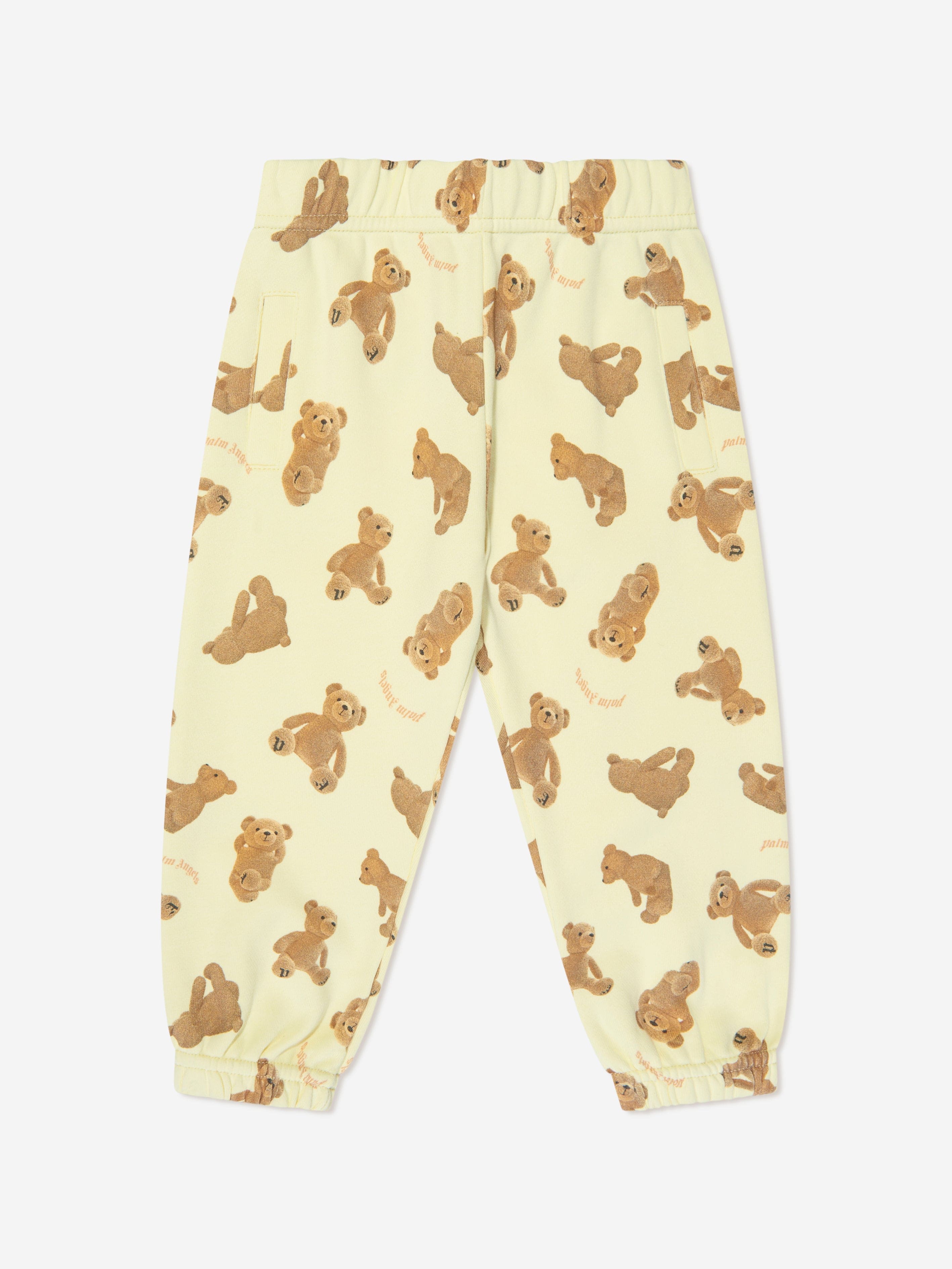 Palm Angels Baby AOP PA Bears Joggers in Yellow Cheap View