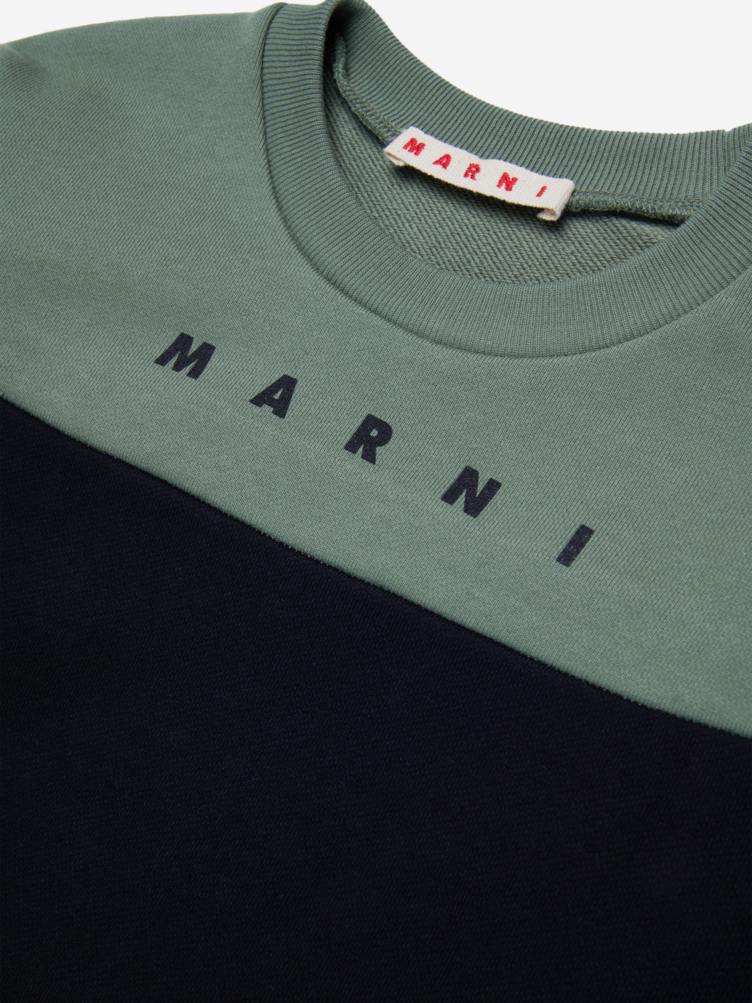 MARNI Kids Colourblock Sweatshirt in Black 100% Original Sale Online