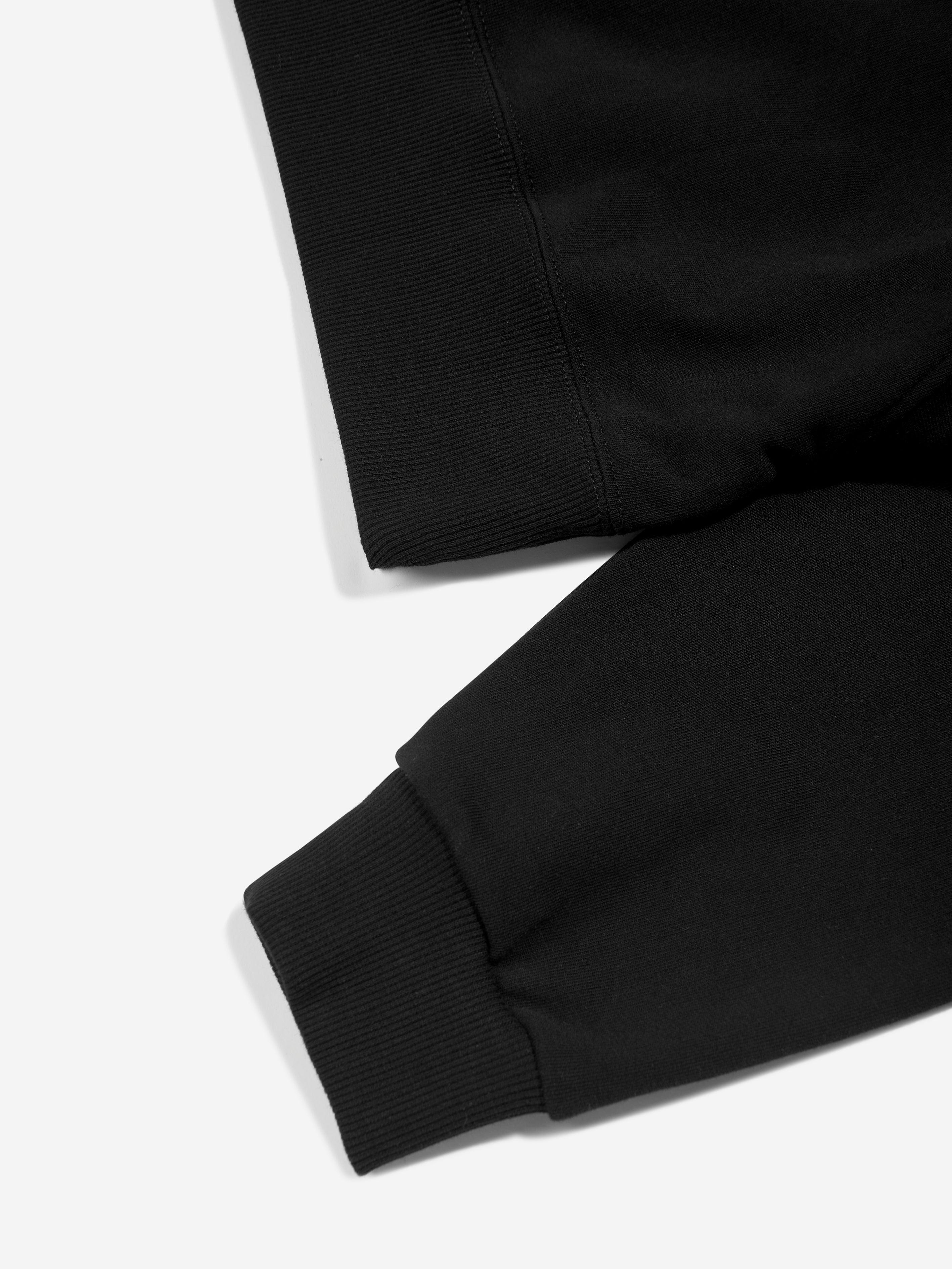 MM6 Maison Margiela Kids Cropped Logo Sweatshirt in Black Sast Online