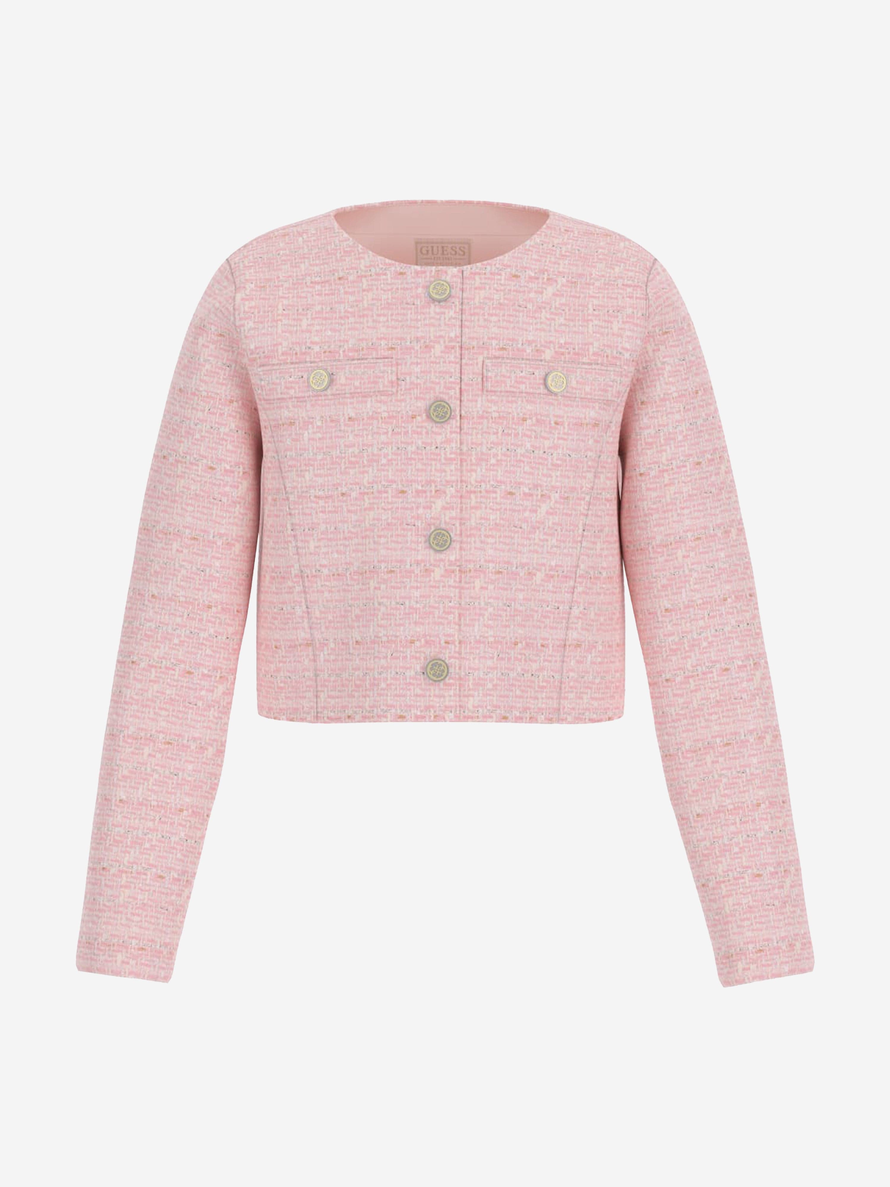 Girls Tweed Jacket in Pink Visit
