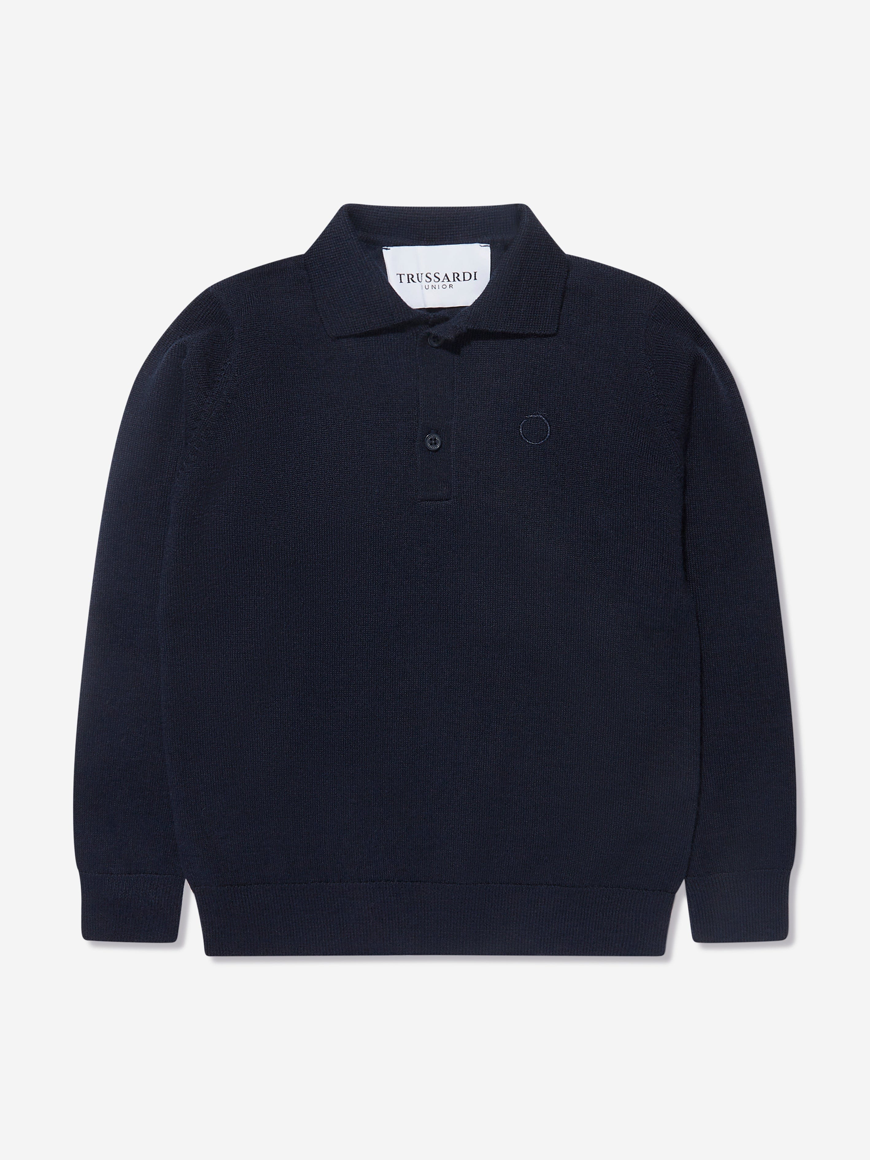 Trussardi Boys Sidus Long Sleeve Polo Shirt in Navy Outlet Wiki