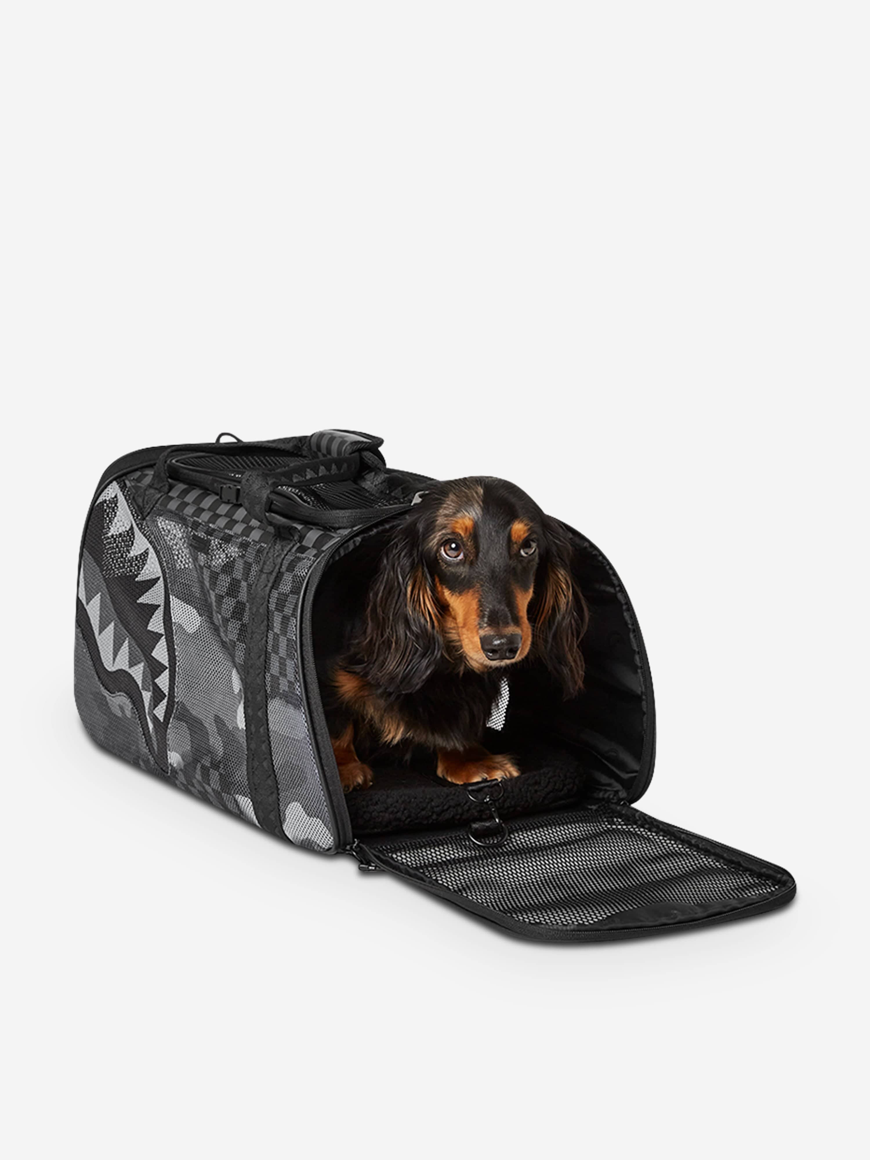 Sprayground Kids Split Up Camo Tear Pet Carrier in Black (46cm) Sale Cost