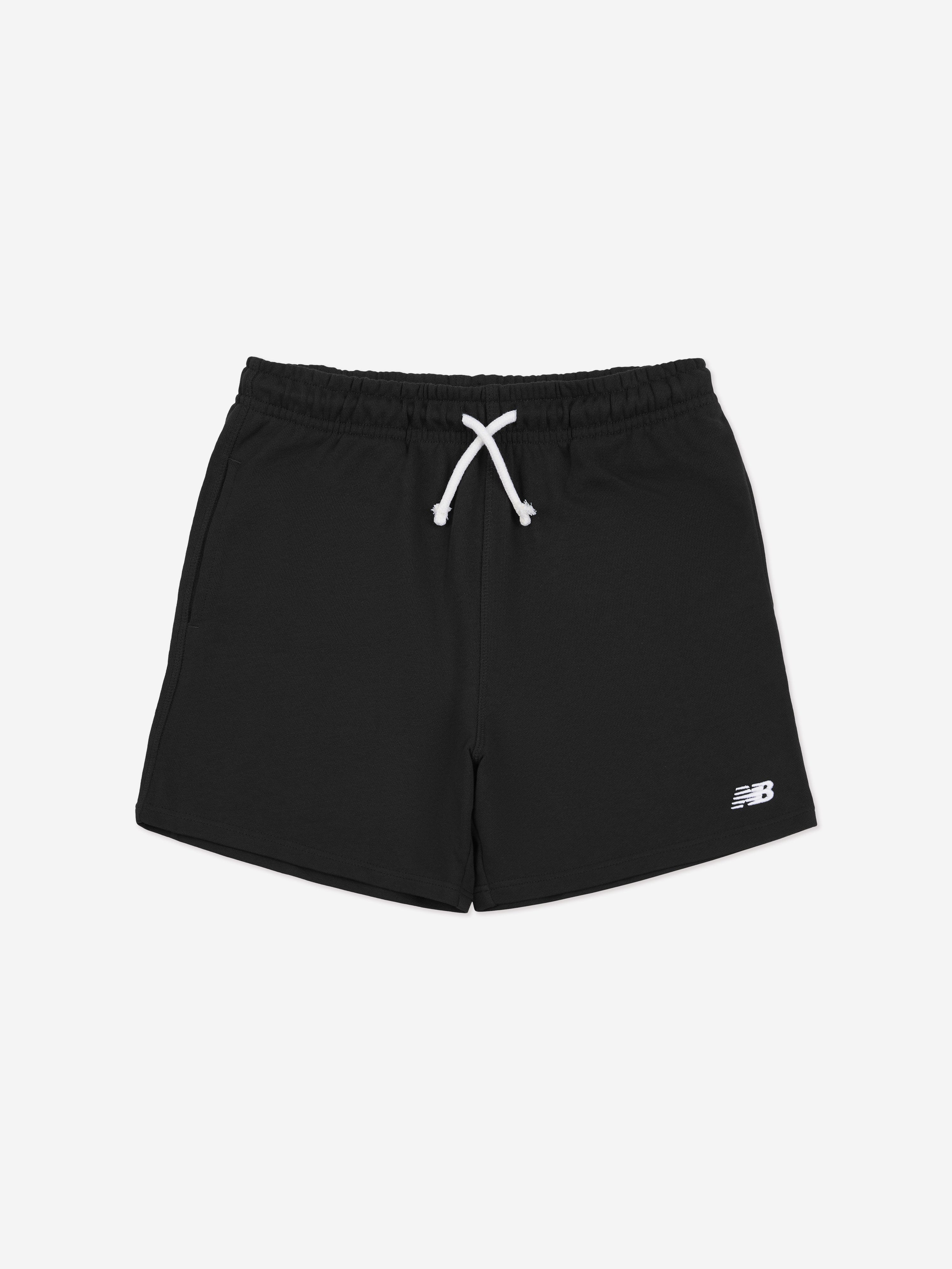 New Balance Boys French Terry Small Logo Shorts in Black Largest Supplier Online