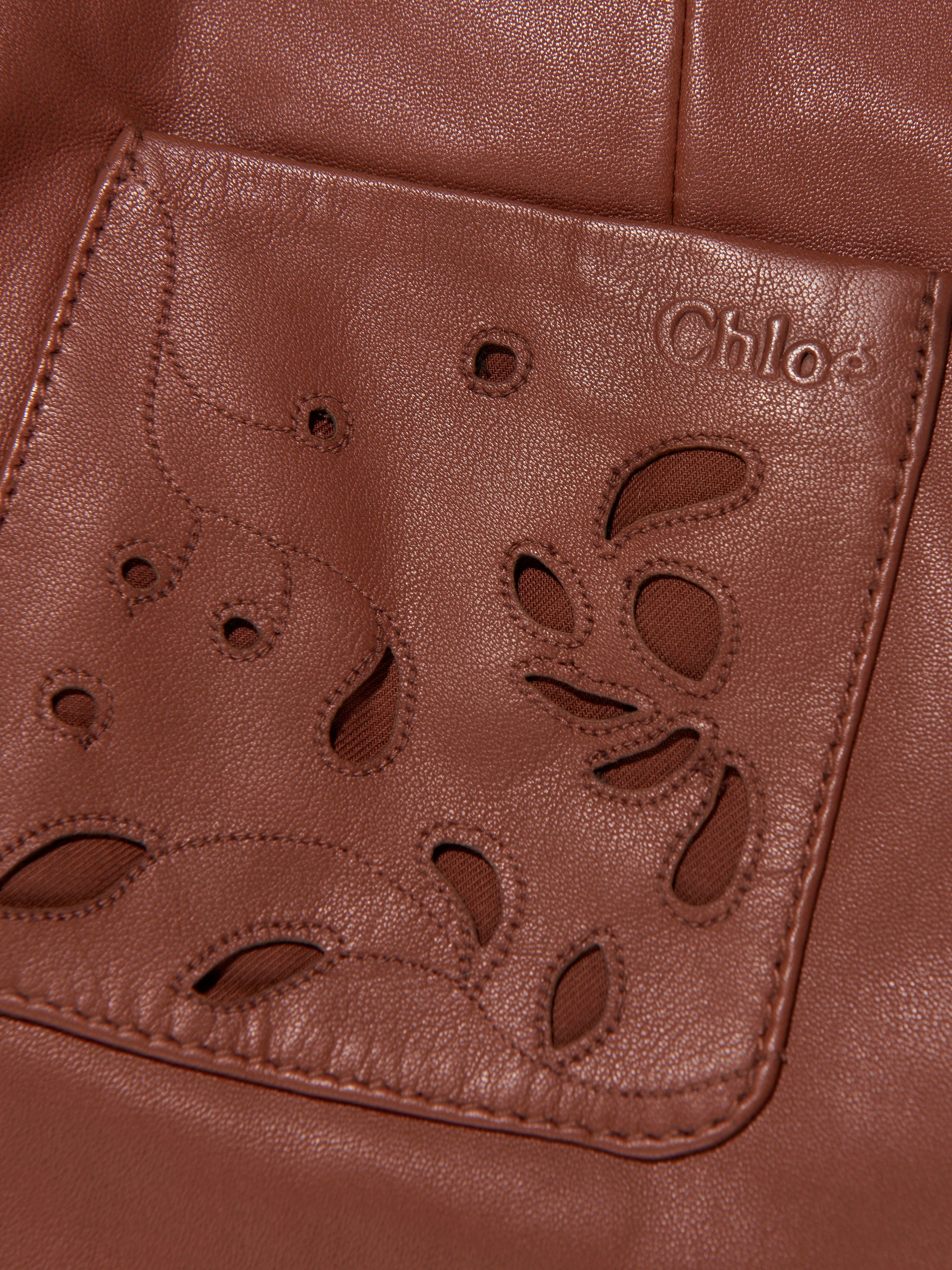Chlo¨¦ Girls Leather Trousers in Crimson Free Shipping Get Authentic