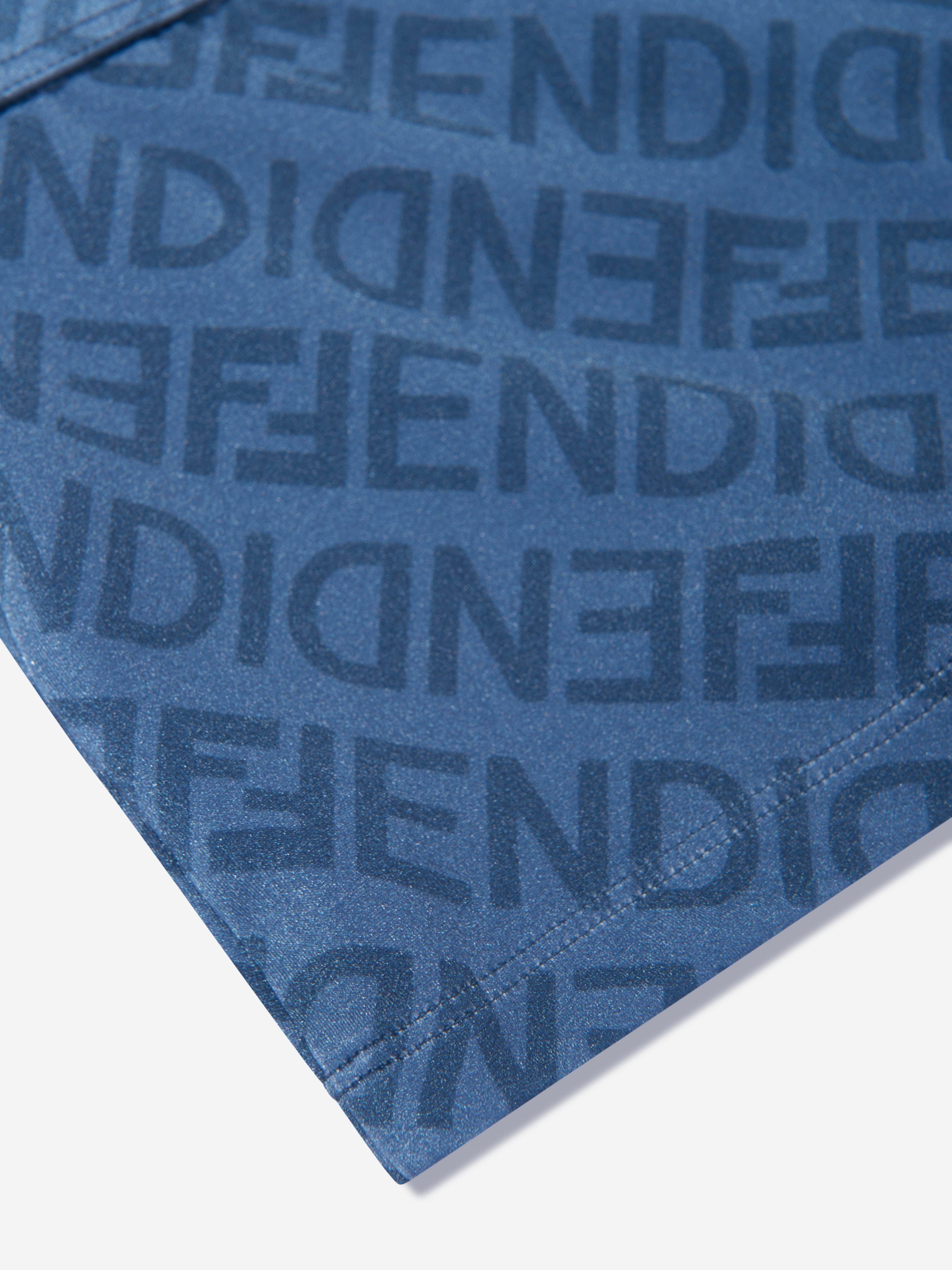 Fendi Boys FF Logo Swim Shorts in Blue Buy Cheap Huge Surprise