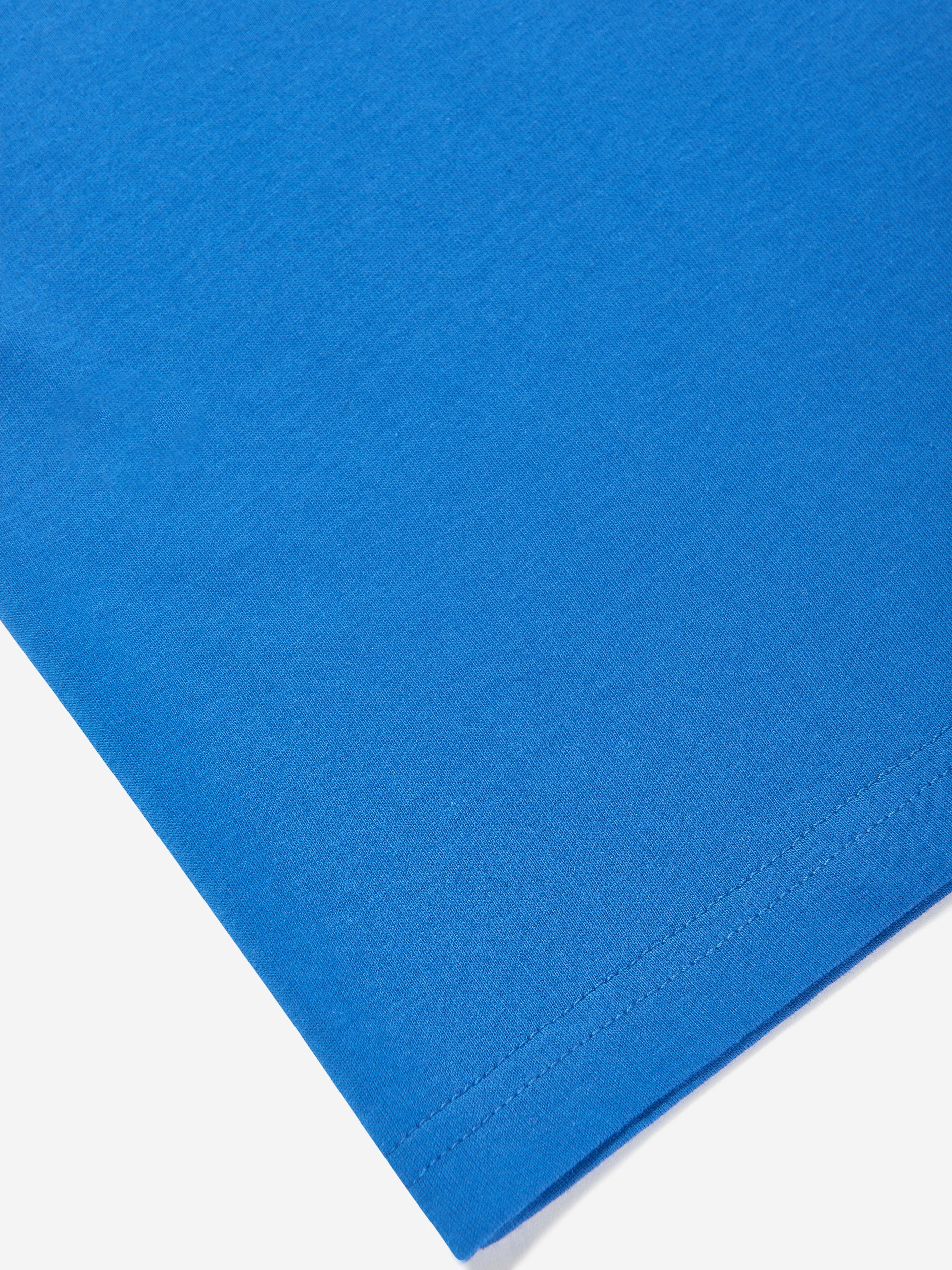 New Balance Boys Jersey Stacked Logo T-Shirt in Blue Tumblr