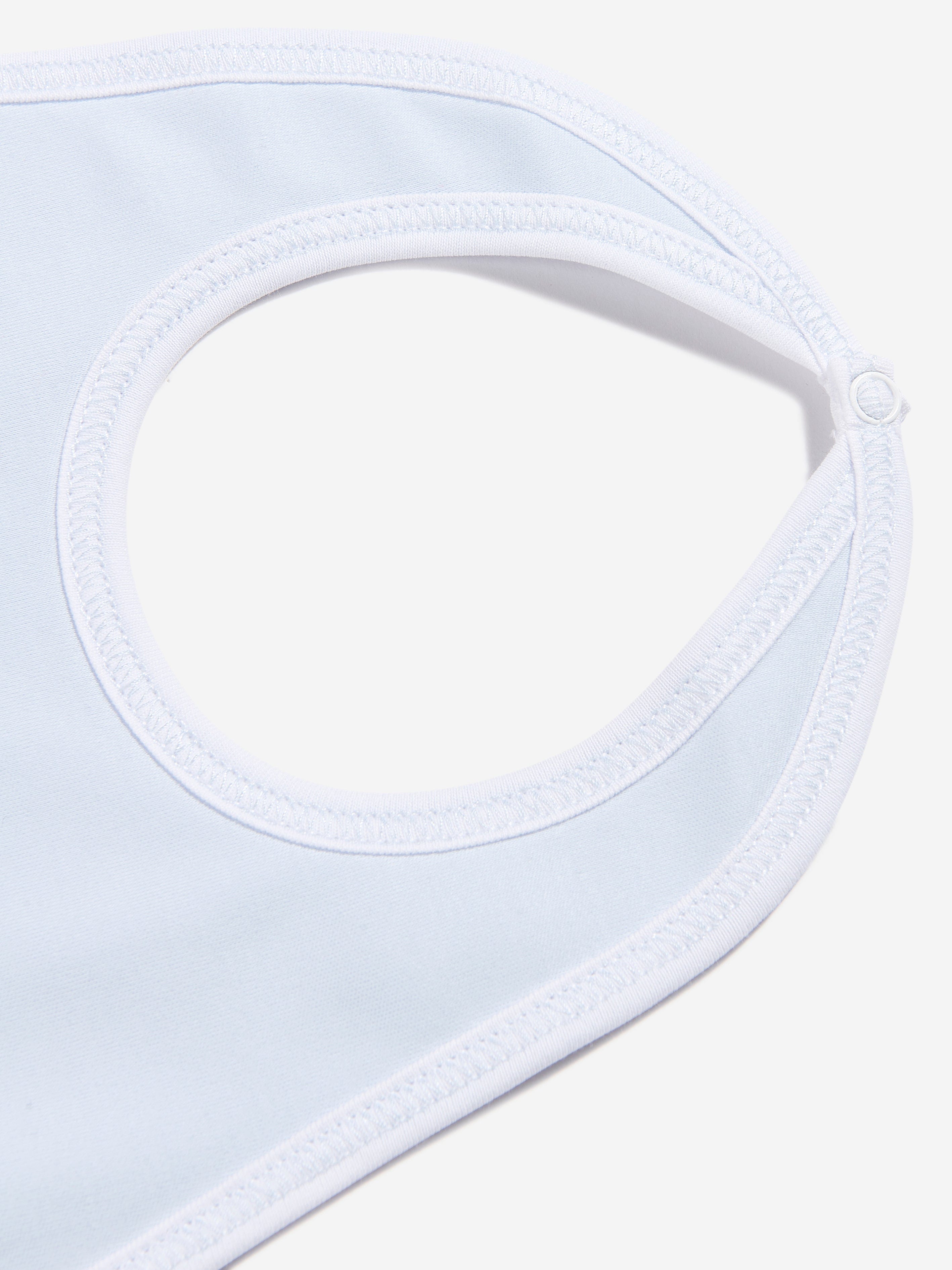 Magnolia Baby Baby Boys Sweet Gingerbread Embroidered Bib in Blue Clearance Pices