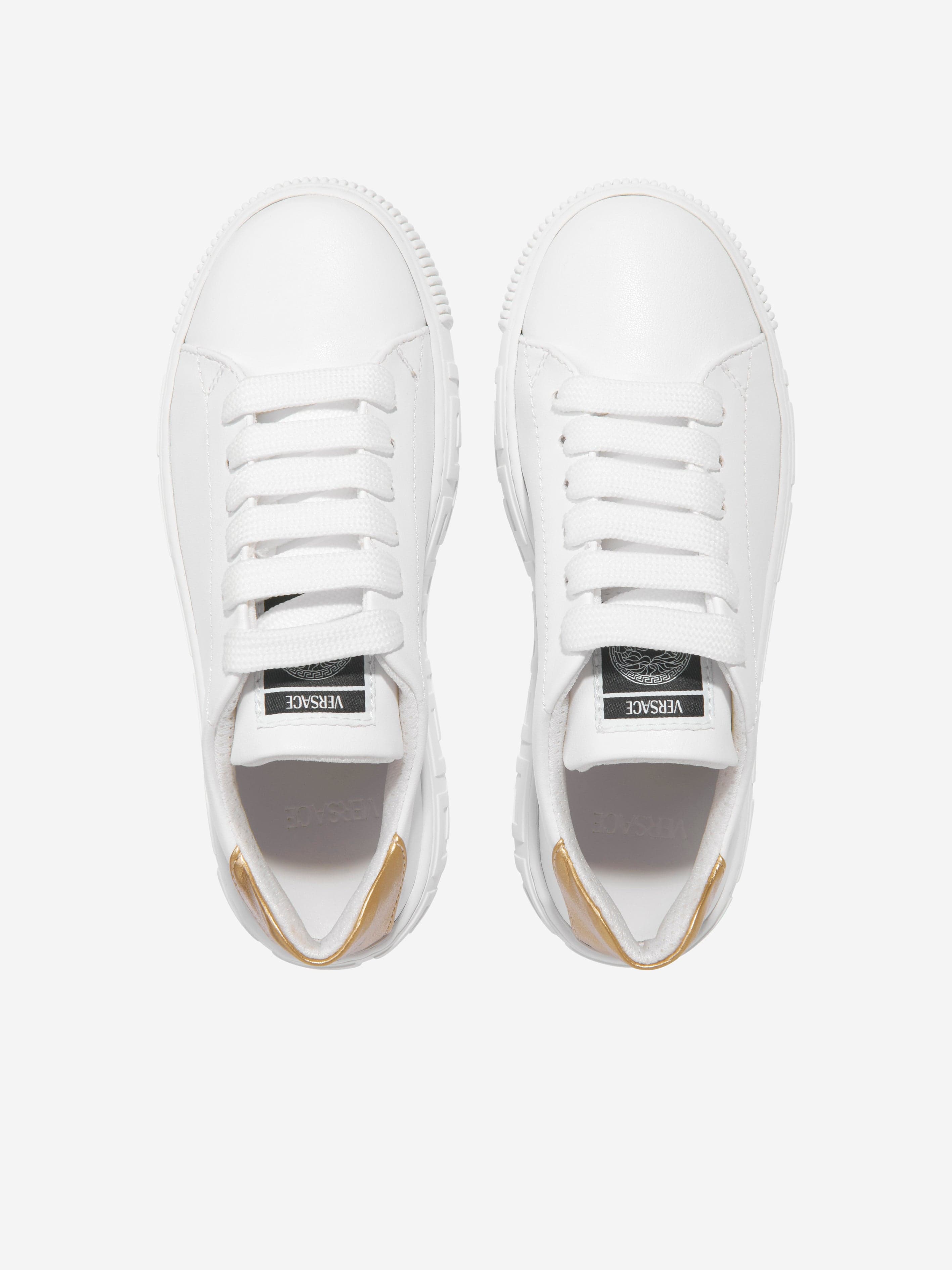 Versace Kids Greca Logo Trainers in White Sale Footlocker