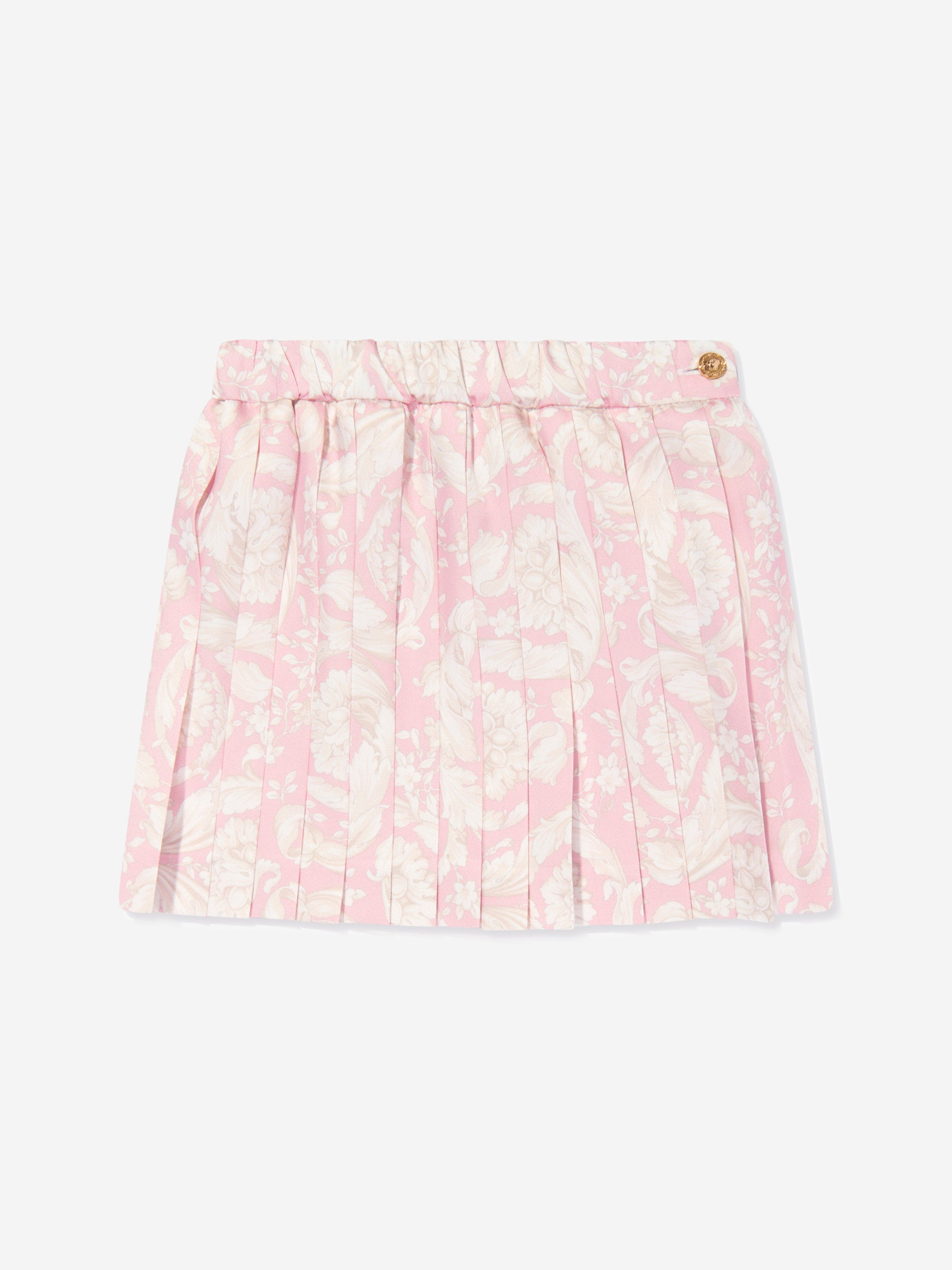 Versace Baby Girls Barocco Pleated Skirt in Pink Cheap Sale Brand New Unisex